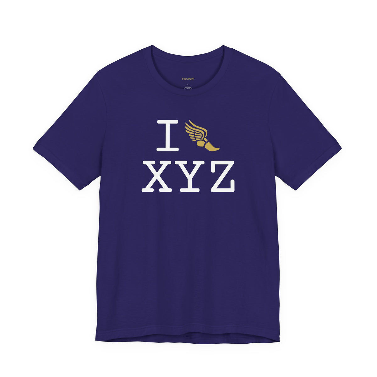 I Run unisex T, gold logo
