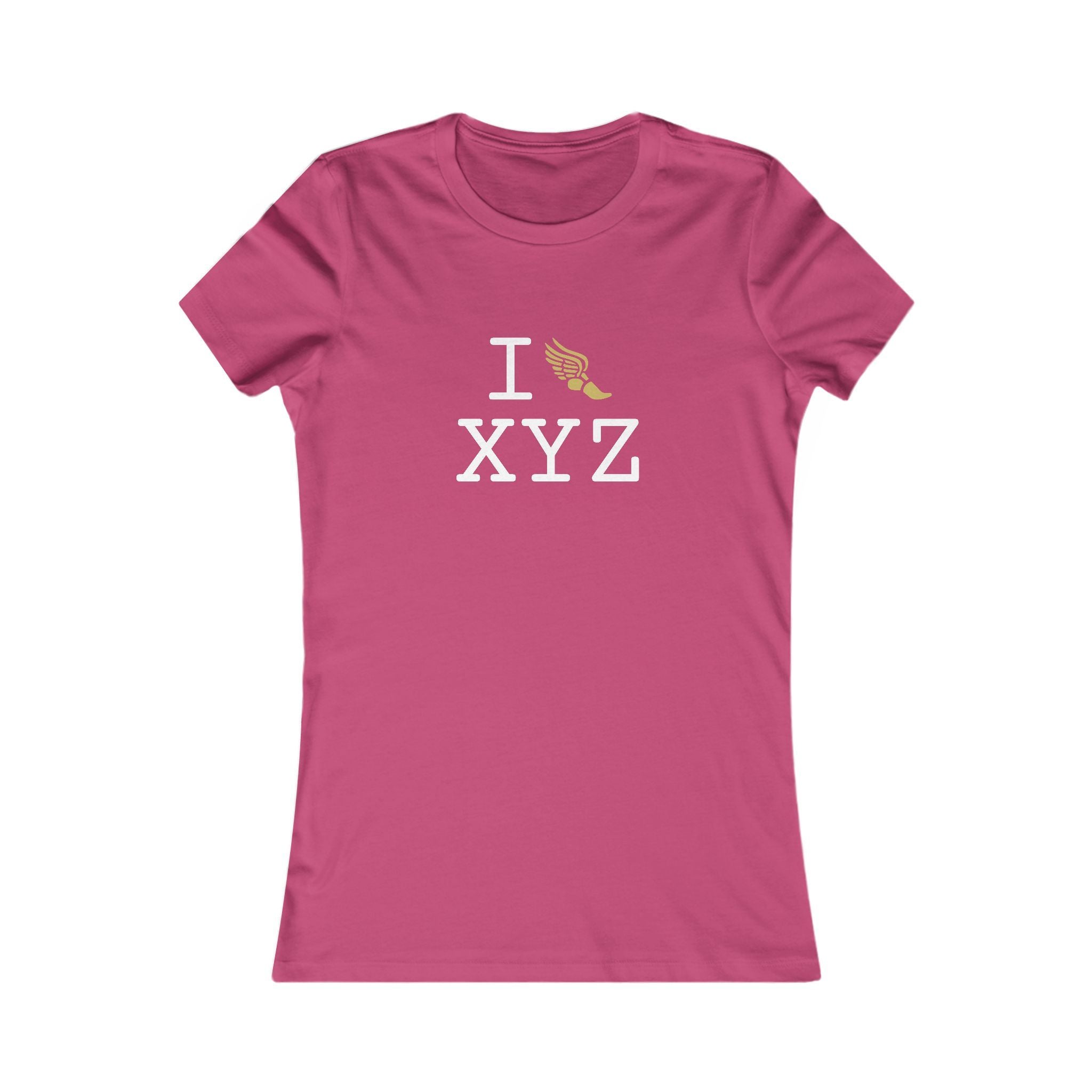 I Run ___ women's T, gold logo