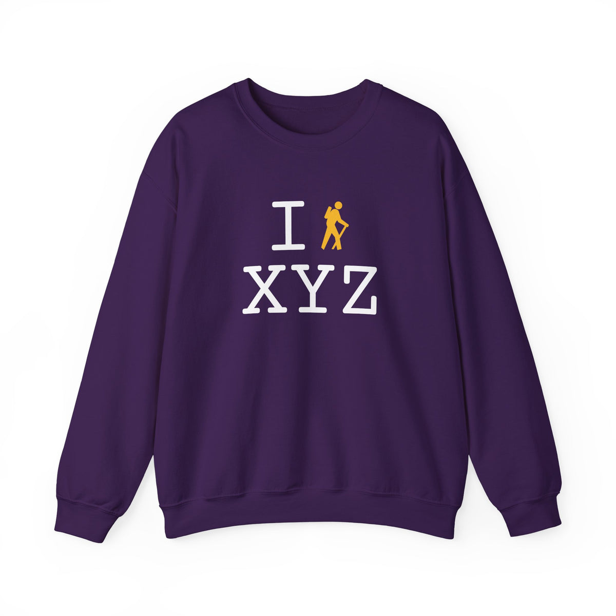 I Hike sweatshirt, yellow hiker