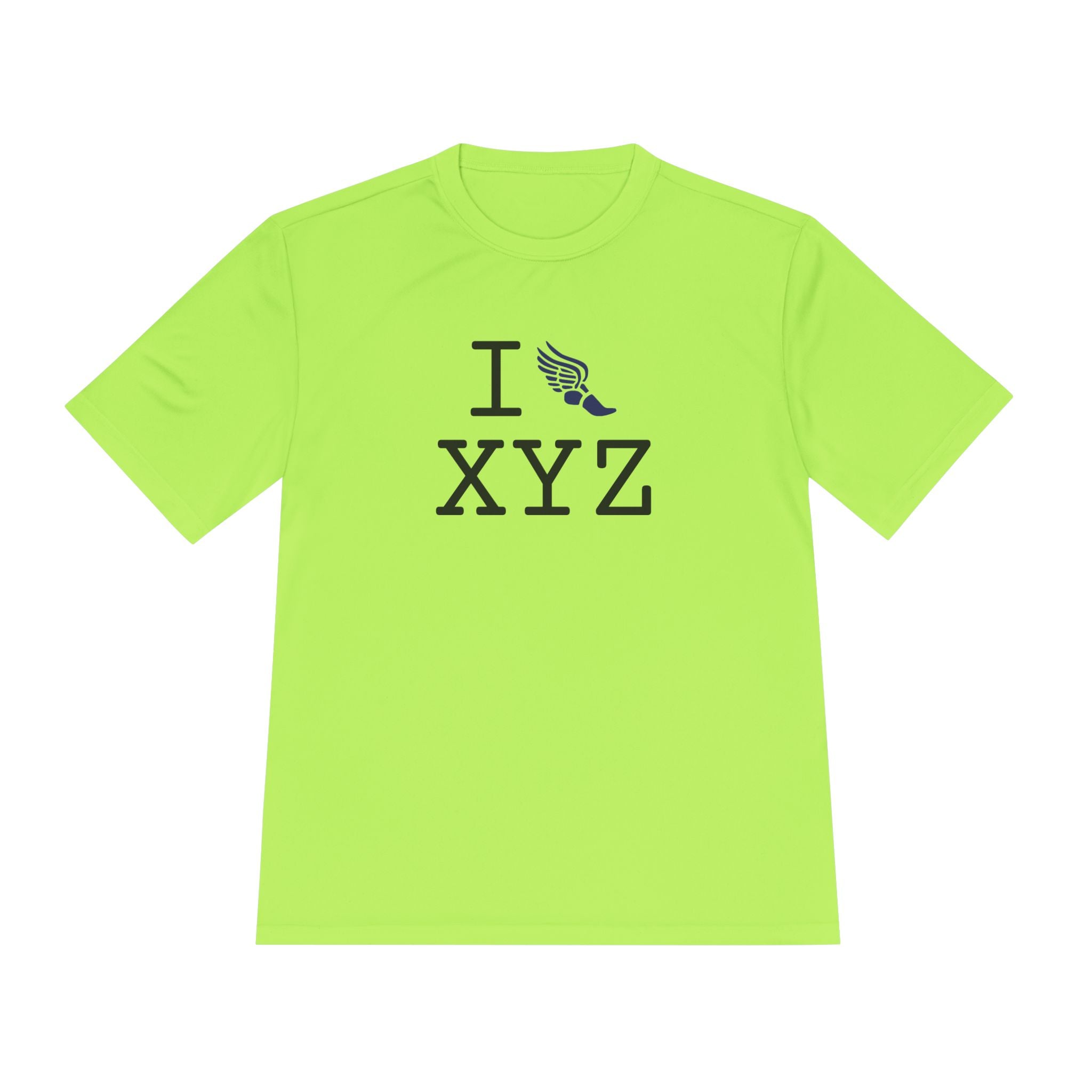 I Run athletic T, navy logo