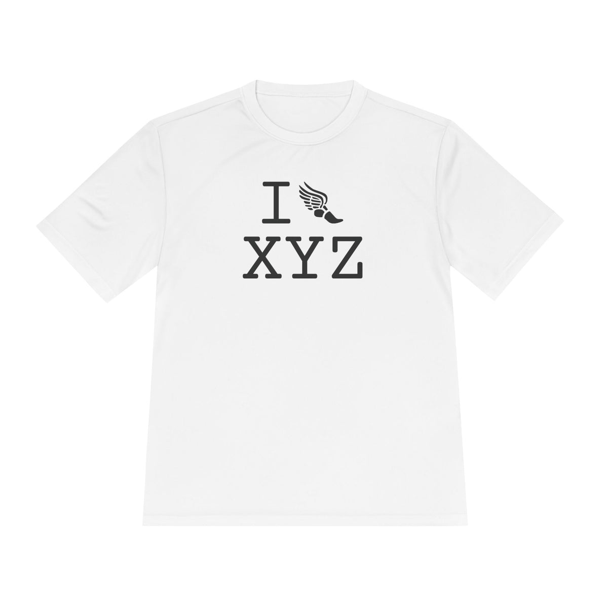 I Run athletic T, black logo