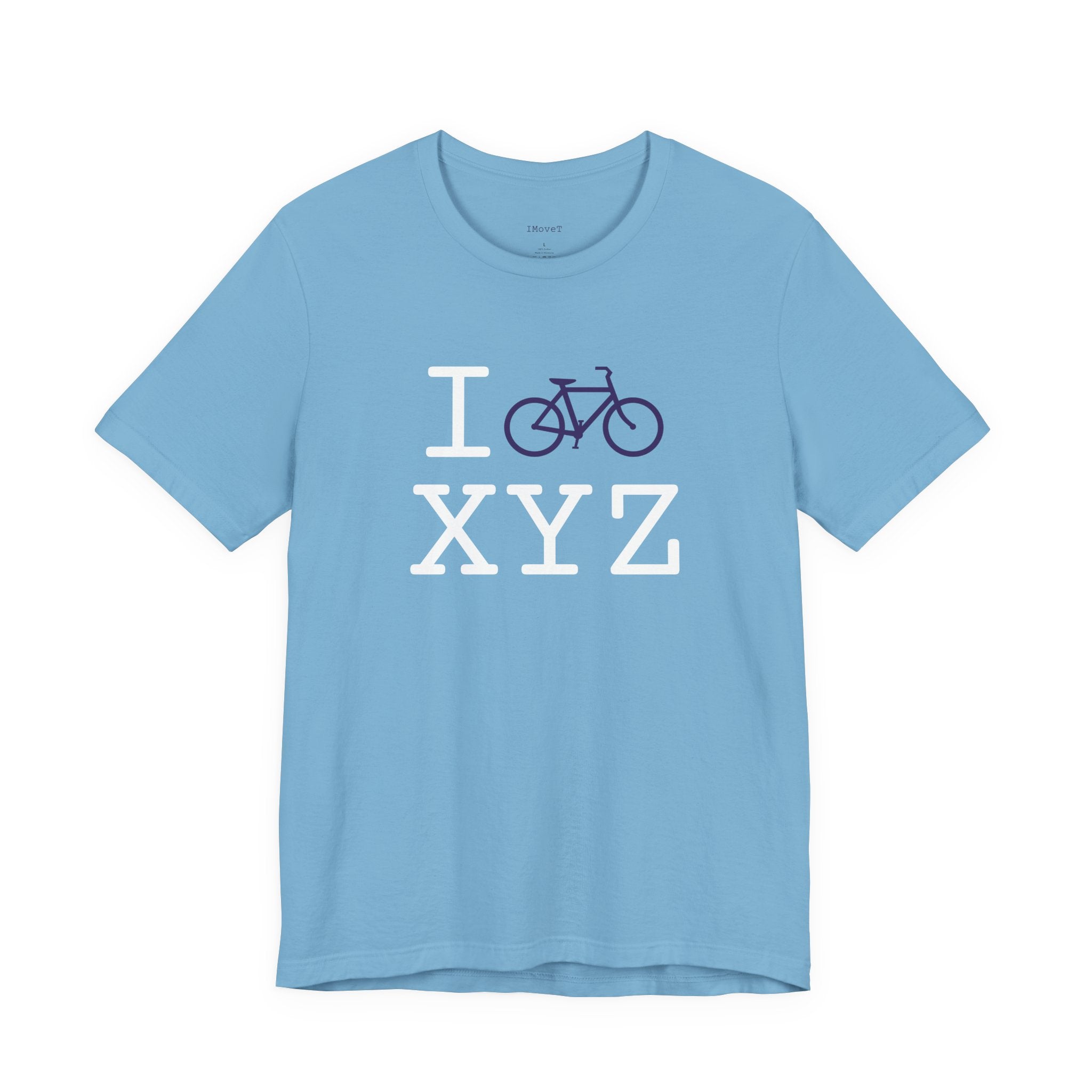 I Bike ___ unisex T, purple bike