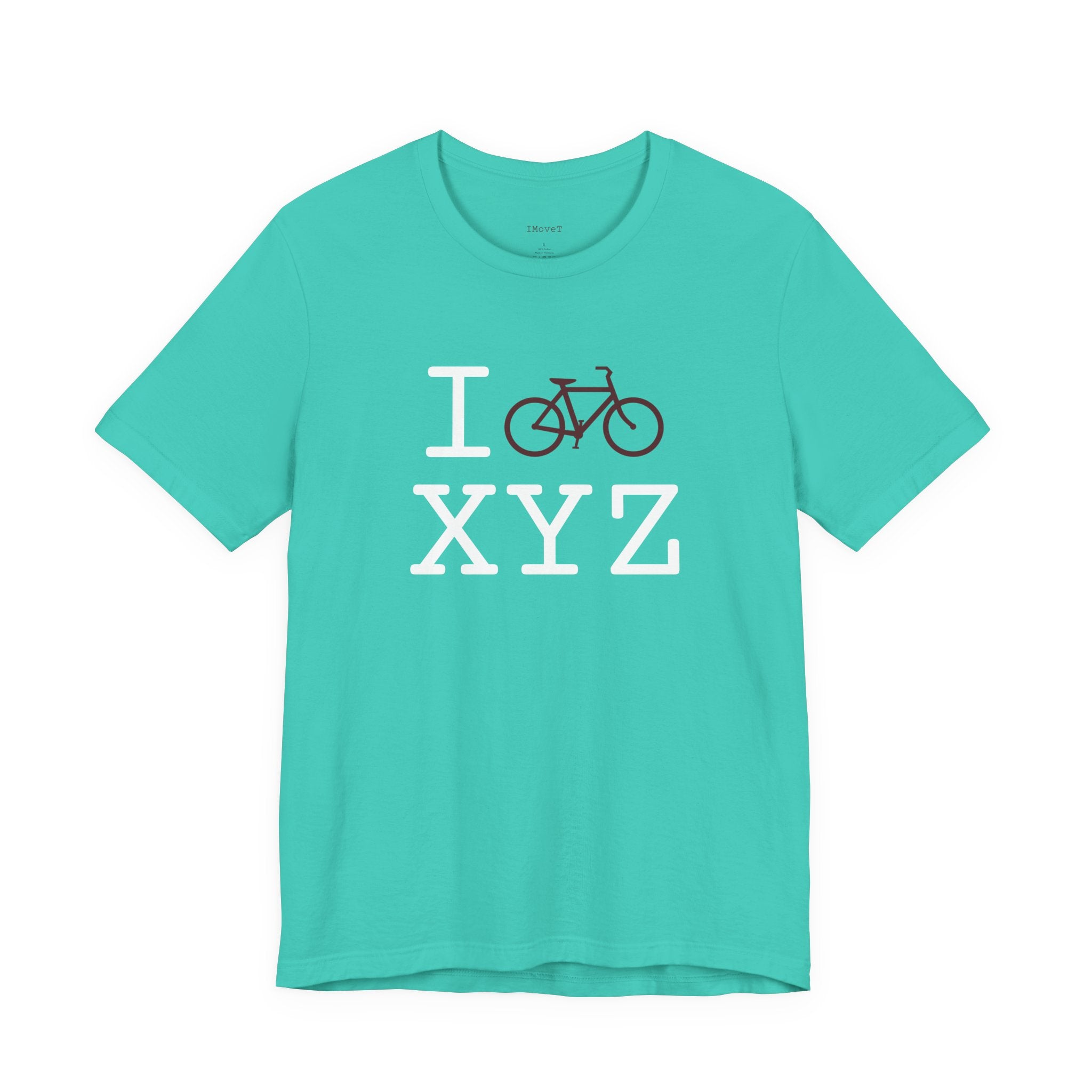 I Bike ___ unisex T, maroon bike