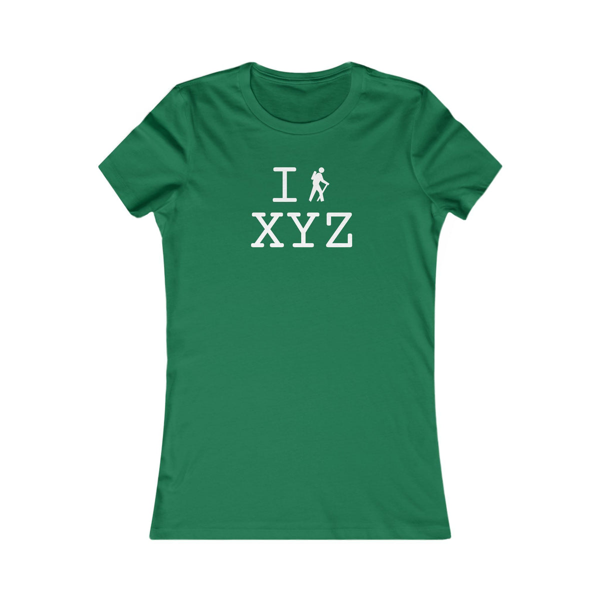 I Hike women's T, white hiker