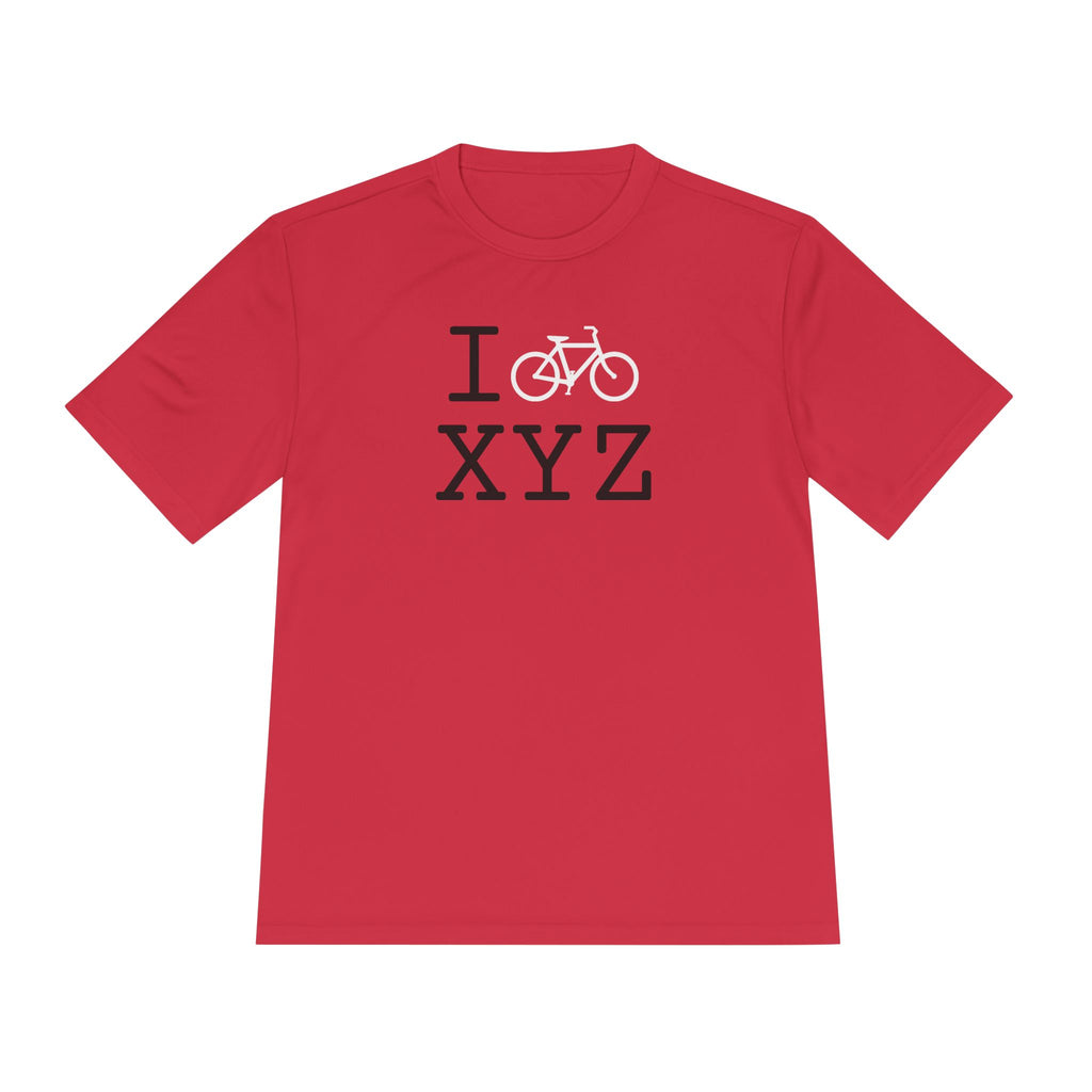 I Bike athletic T, white bike