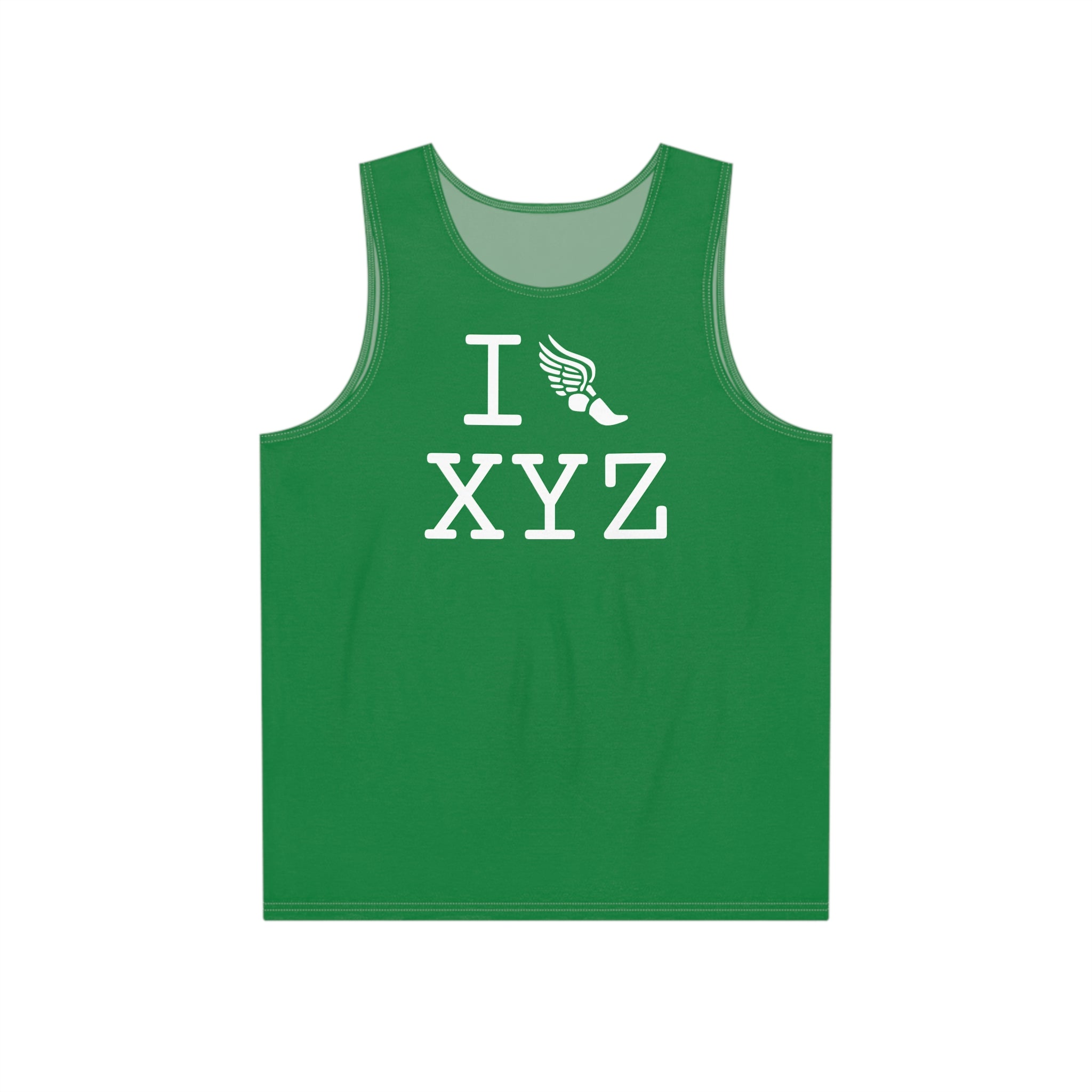 I Run men's singlet, green