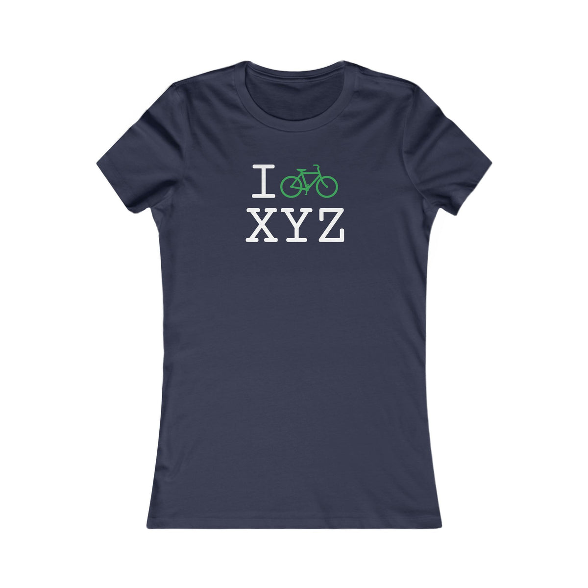 I Bike women's T, green bike