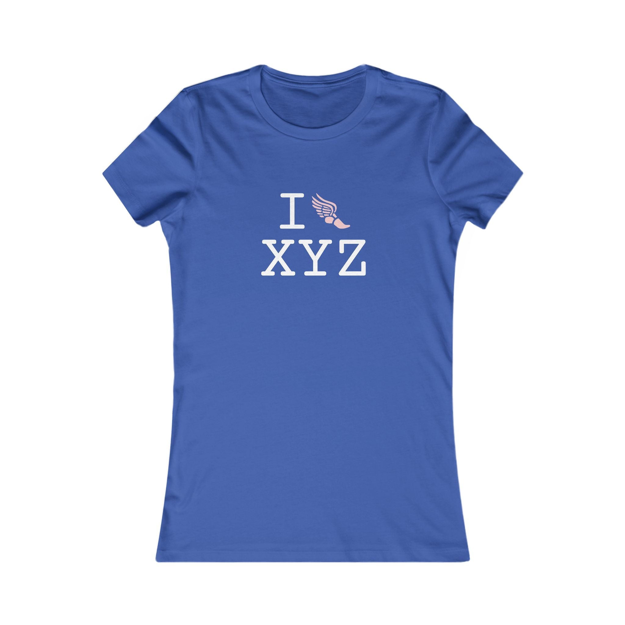 I Run ___ women's T, pink logo