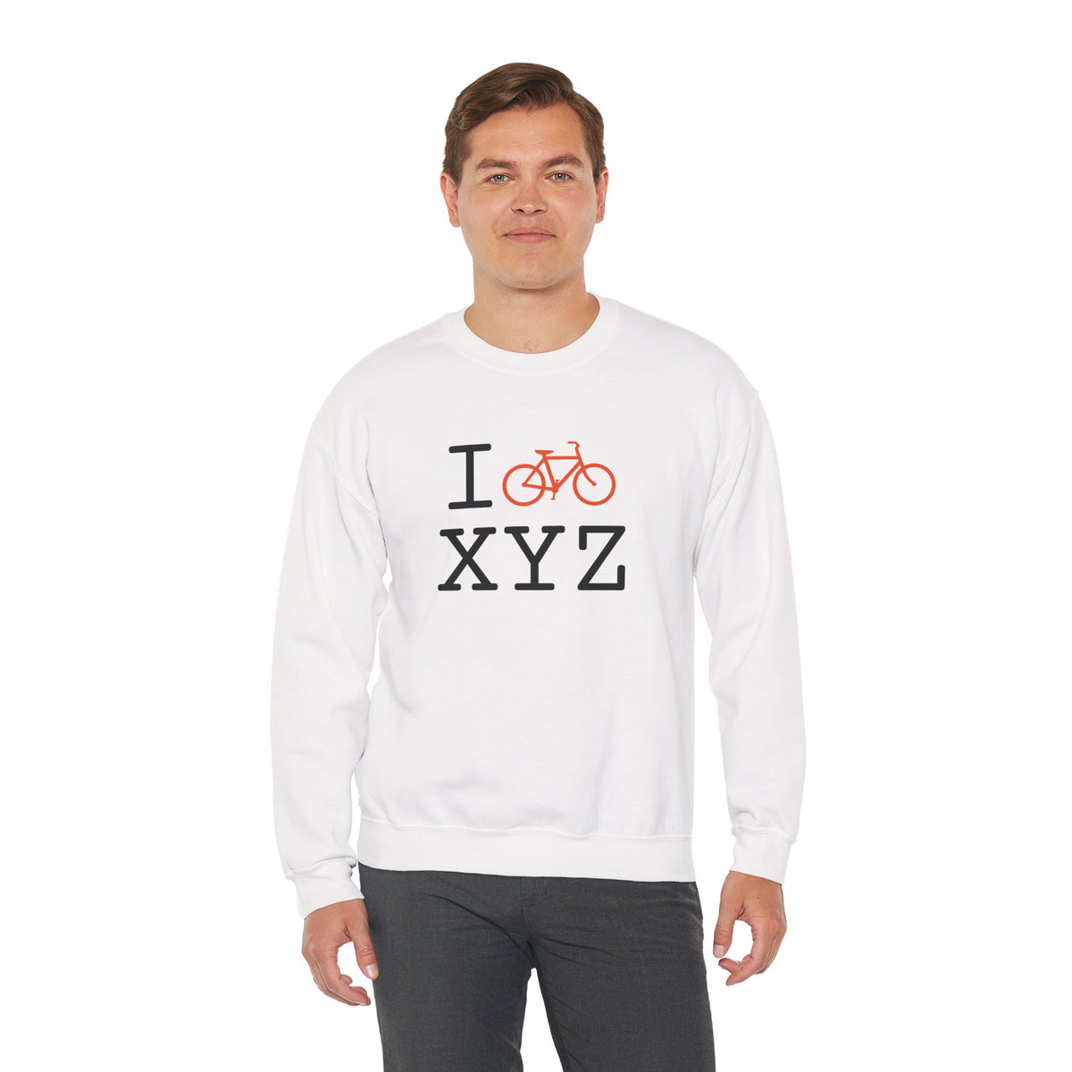 I Bike sweatshirt, orange bike