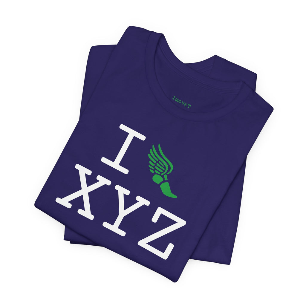 I Run unisex T, green logo