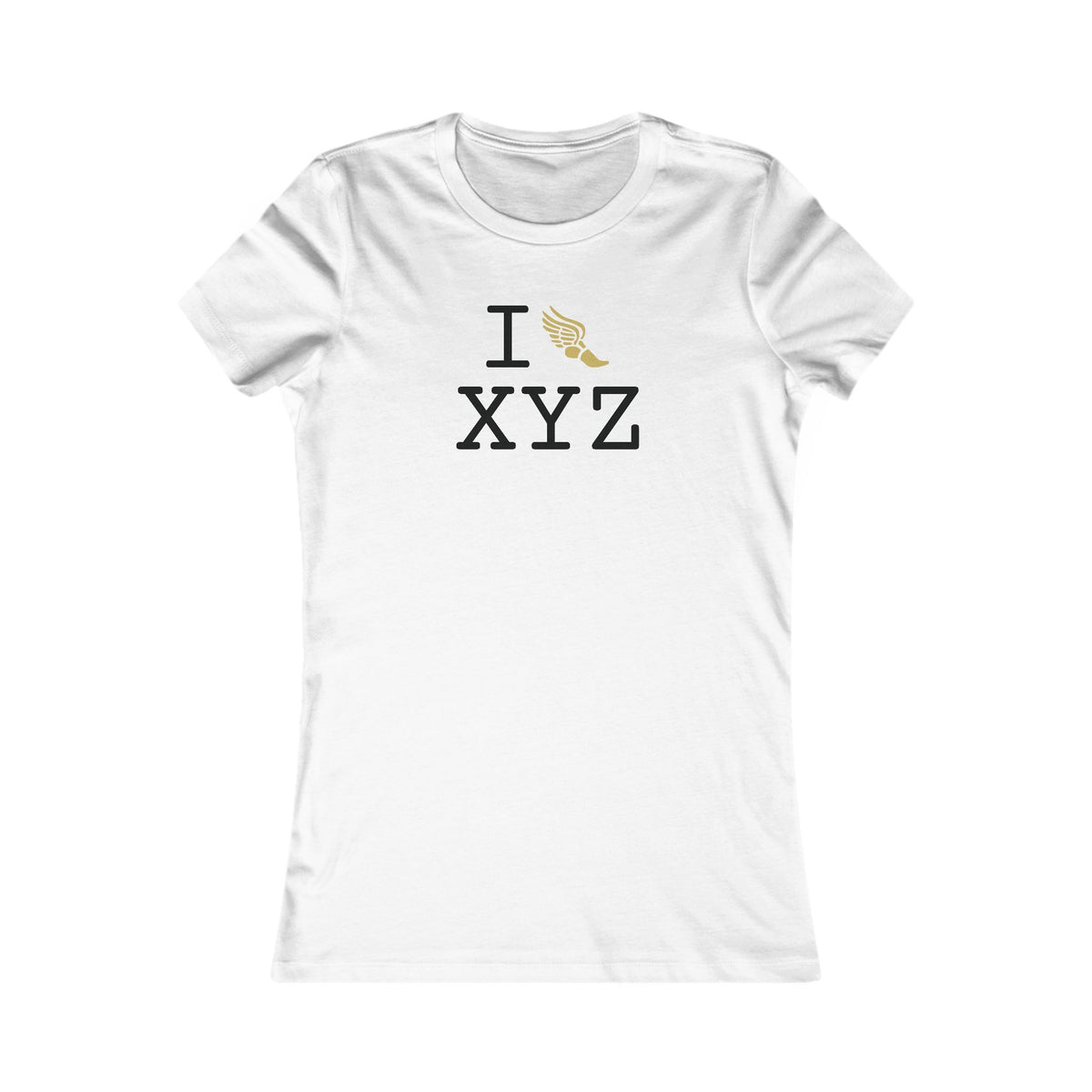 I Run women's T, gold logo