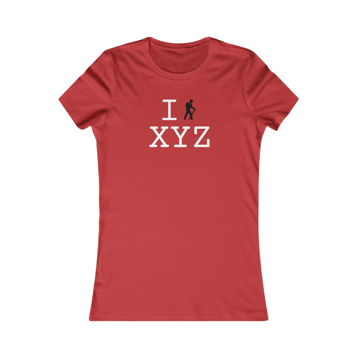 I Hike women's T, black hiker