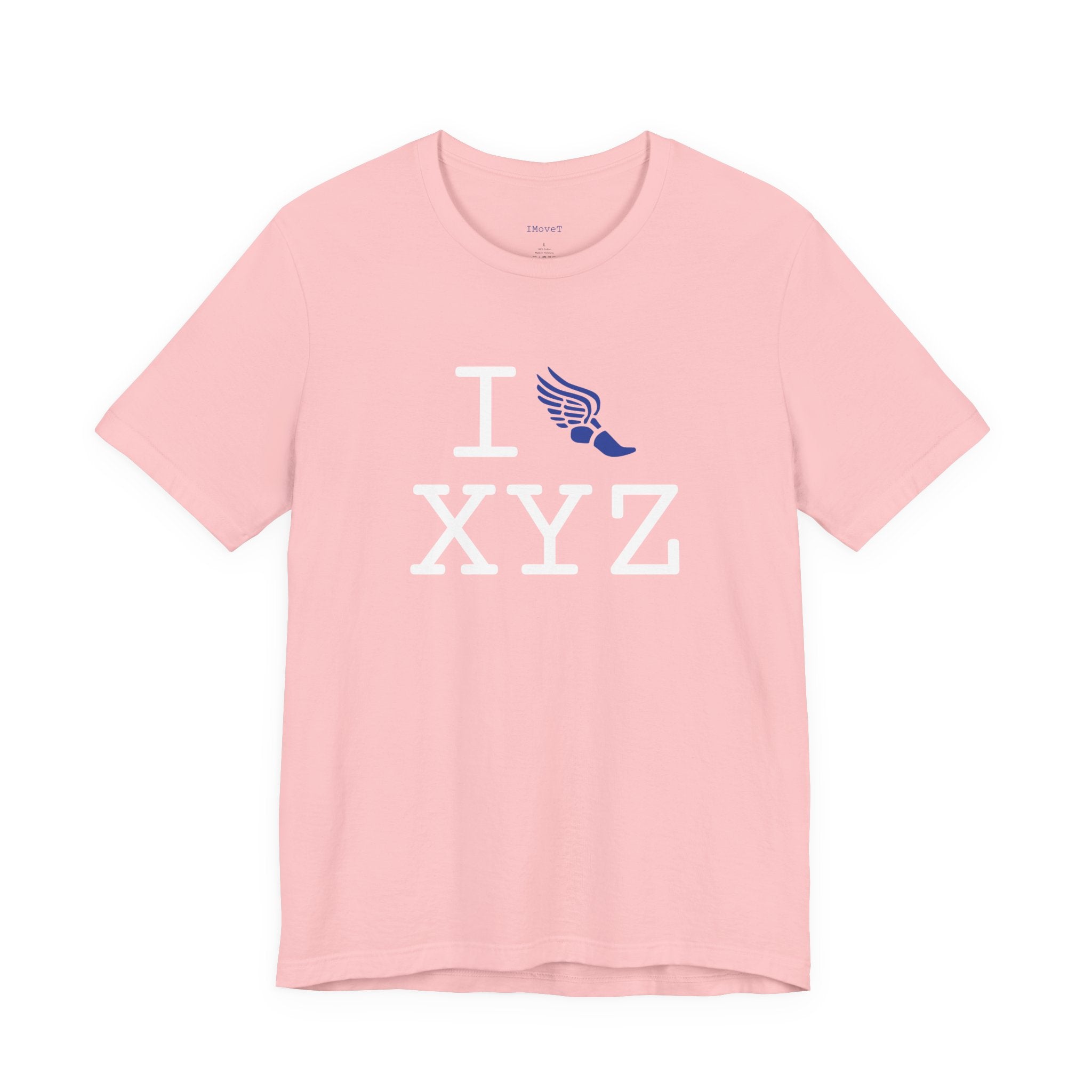 I Run ___ unisex T, blue logo
