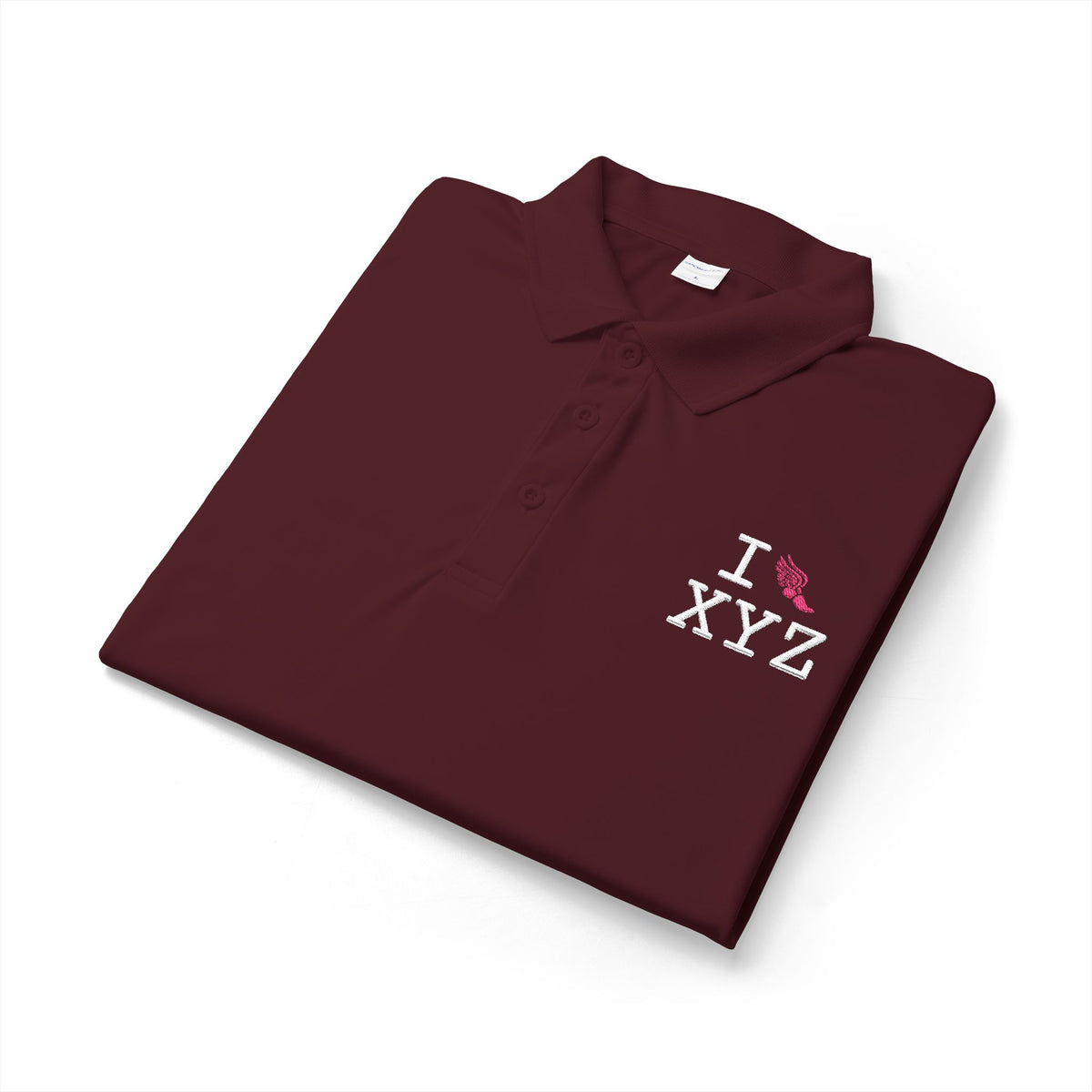 I Run polo, pink logo