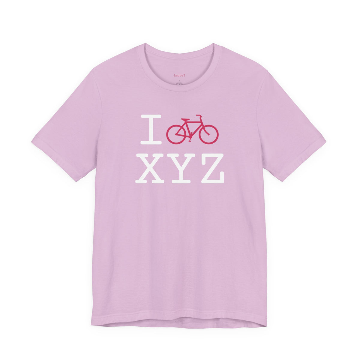 I Bike unisex T, hot pink bike