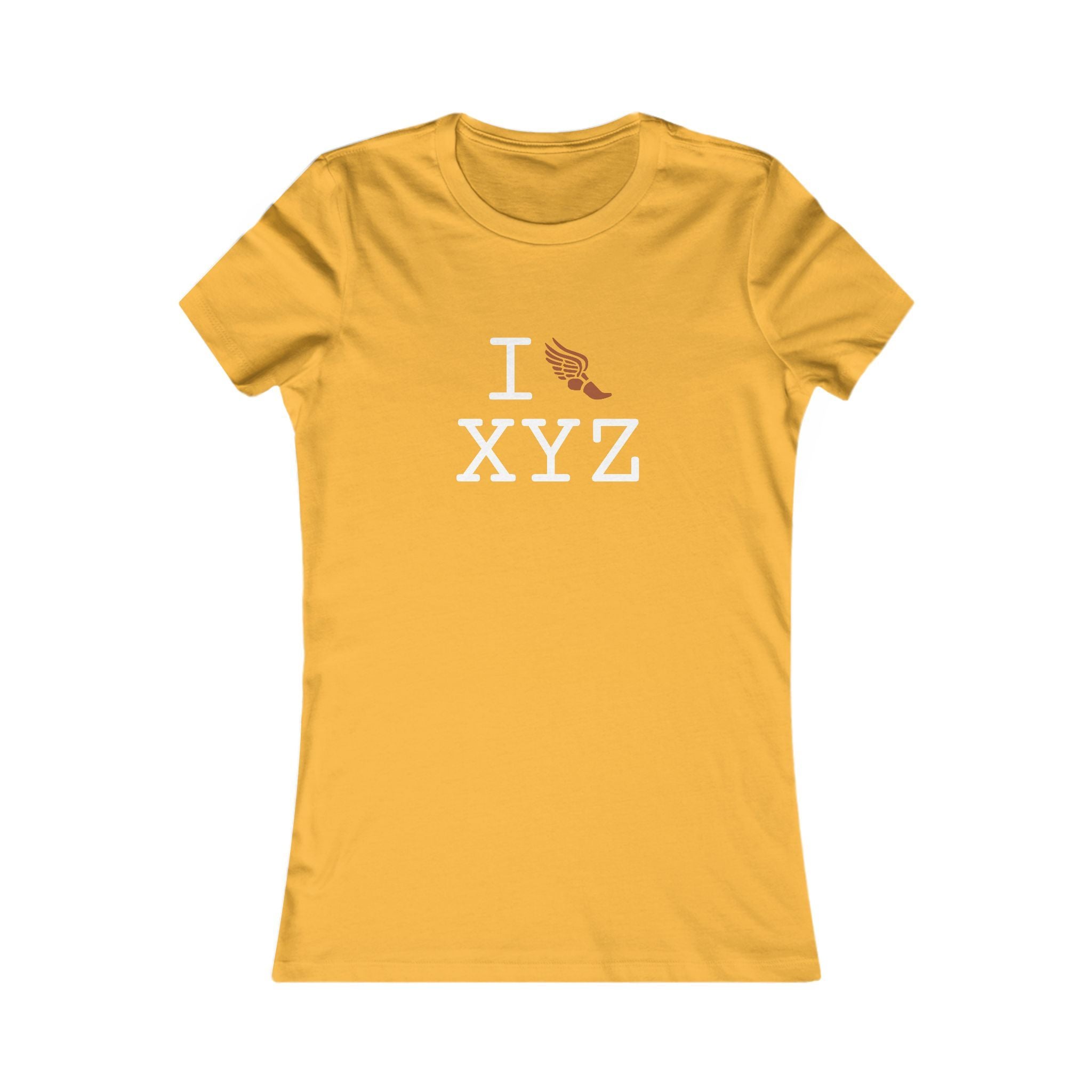 I Run ___ women's T, autumn logo