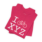 I Bike unisex T, pink bike