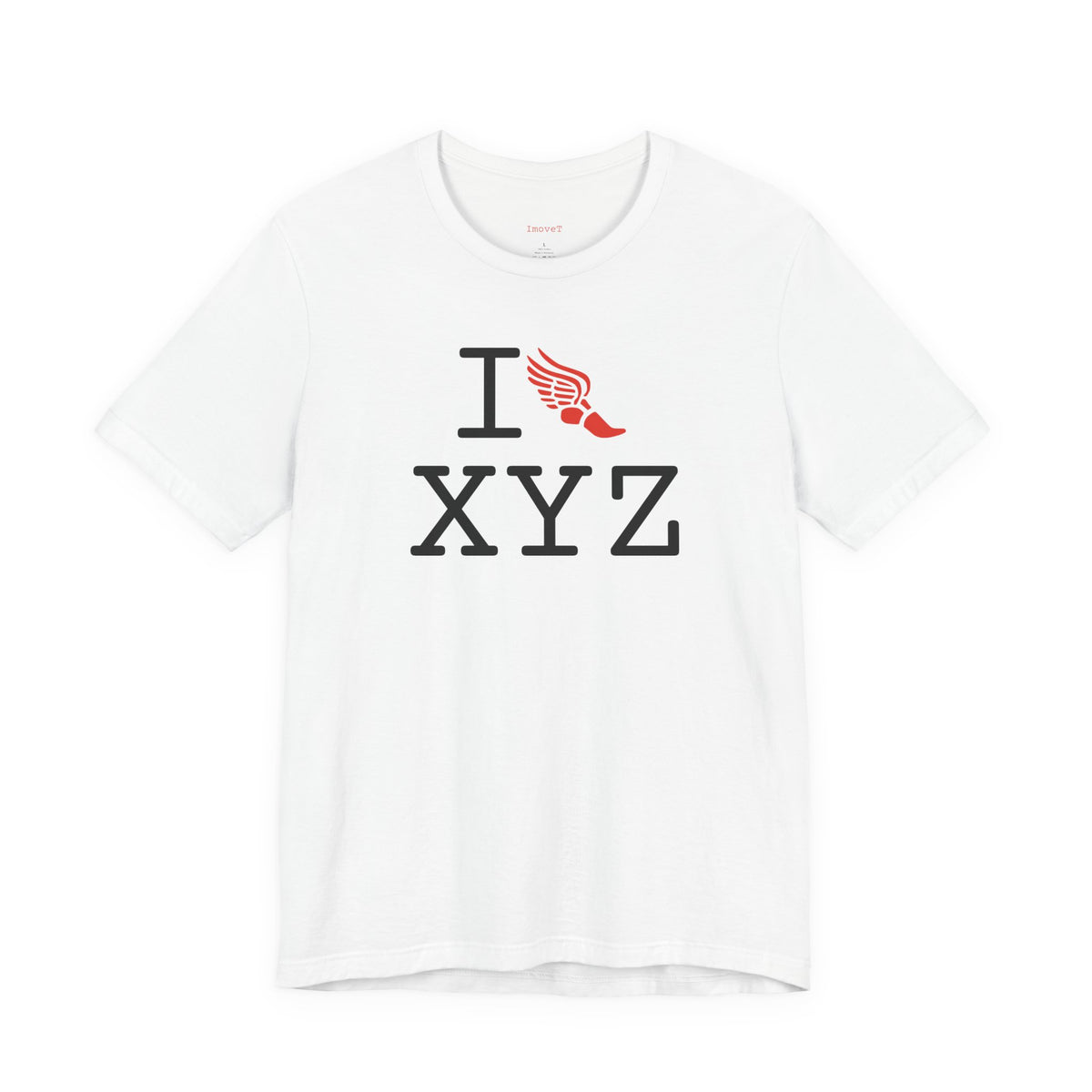 I Run unisex T, red logo