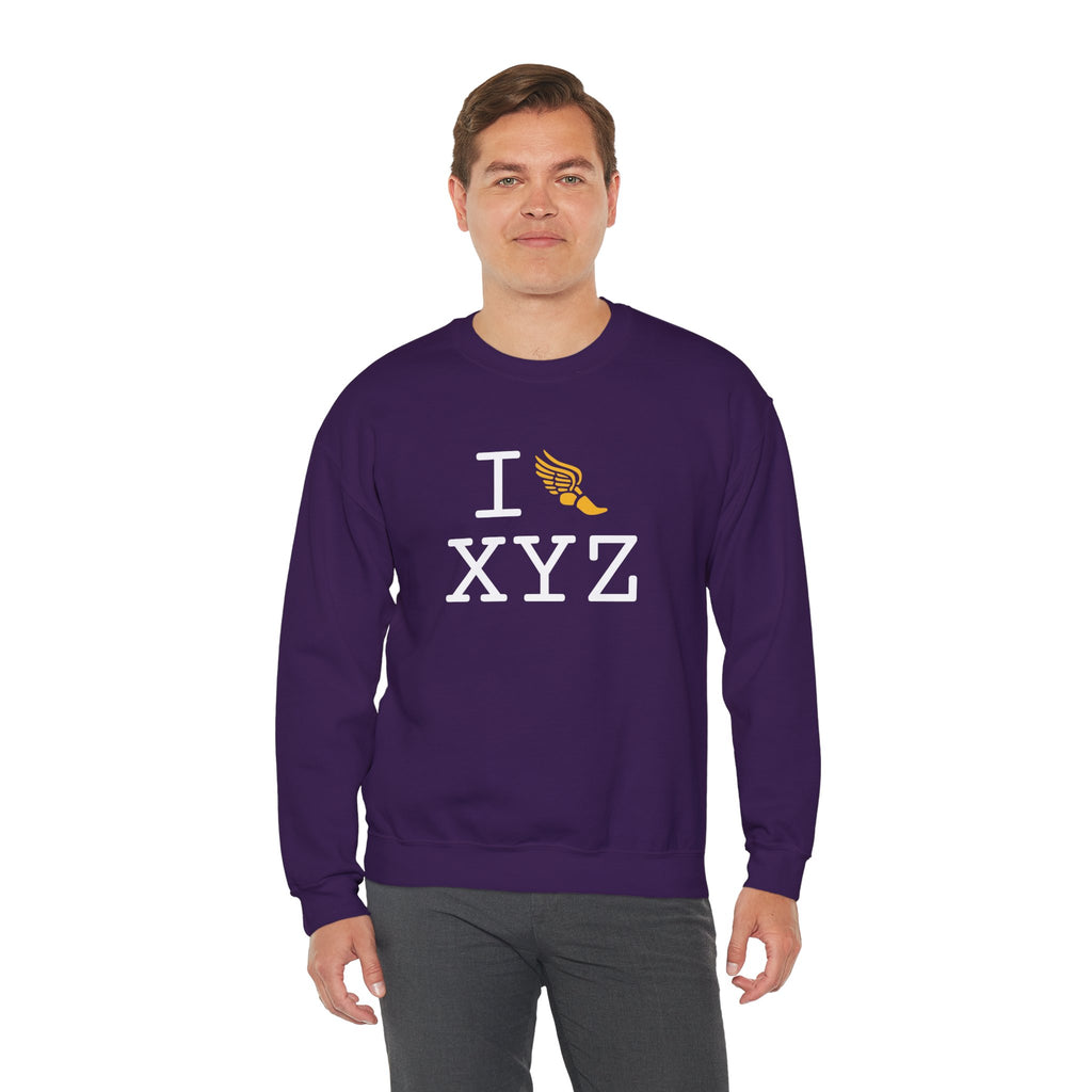 I Run sweatshirt, yellow logo