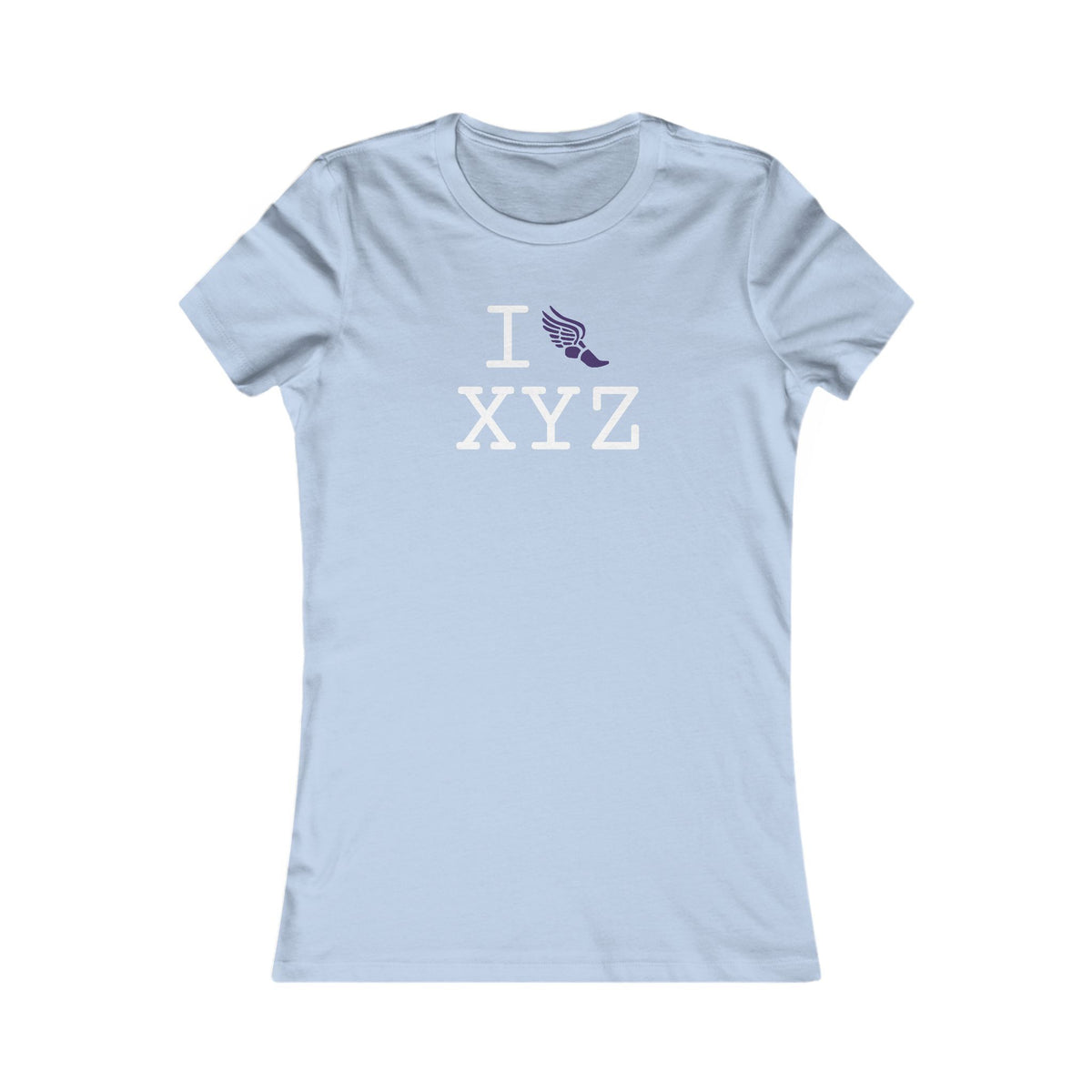 I Run women's T, purple logo