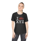 I Bike women's athletic T, red bike