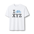 "I Bike ___" athletic T, light blue bike