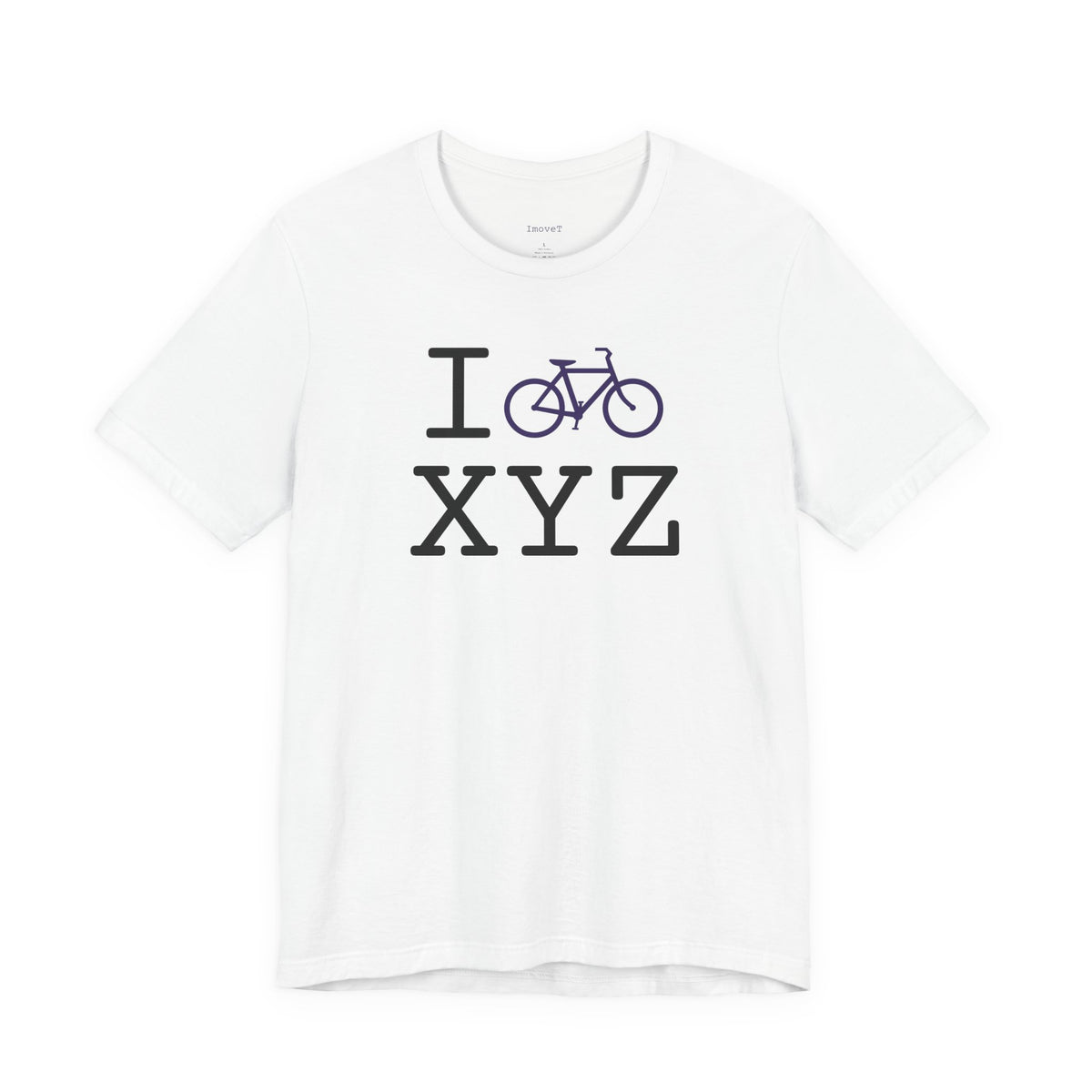 I Bike unisex T, purple bike