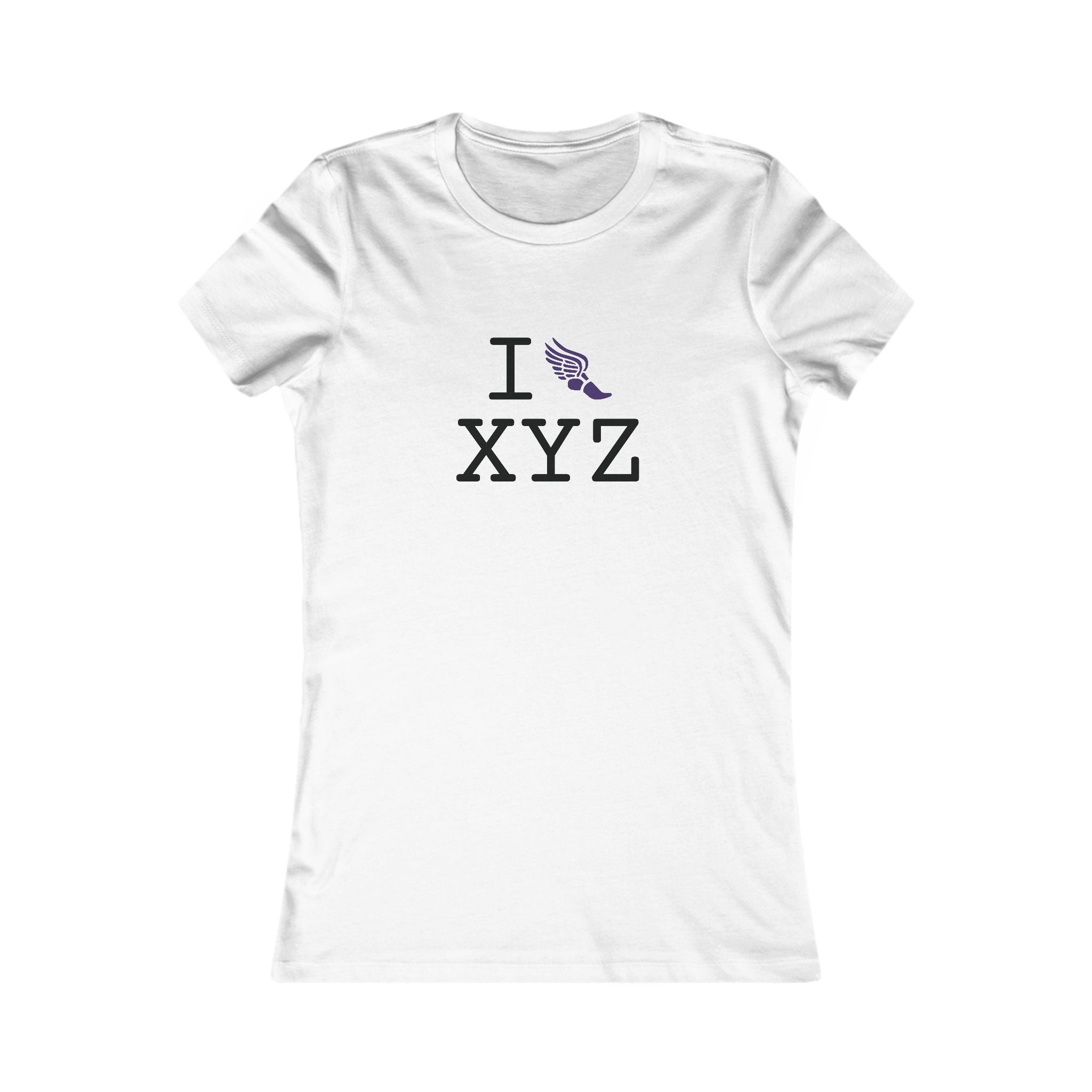 I Run ___ women's T, purple logo
