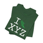 I Run unisex T, green logo