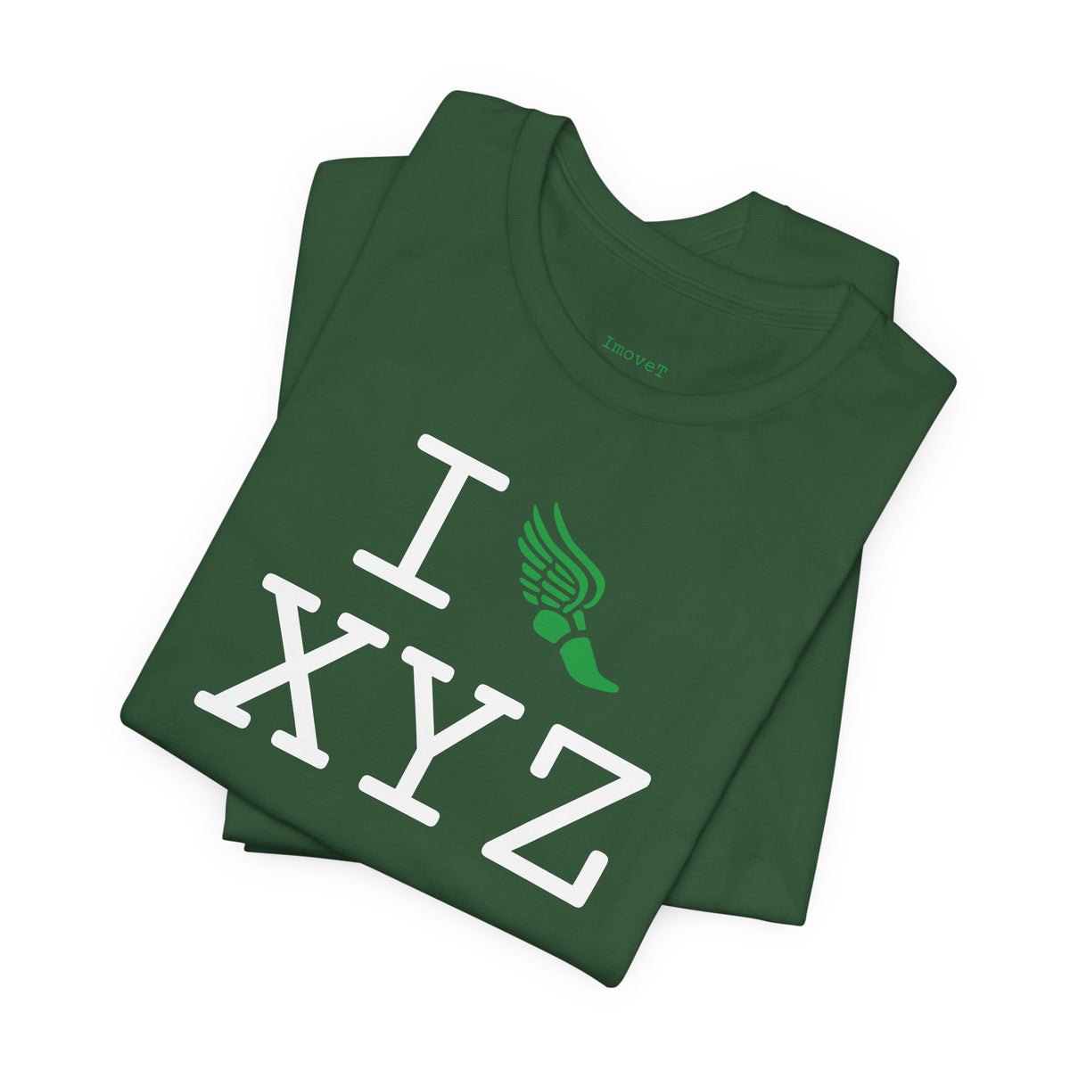 I Run unisex T, green logo