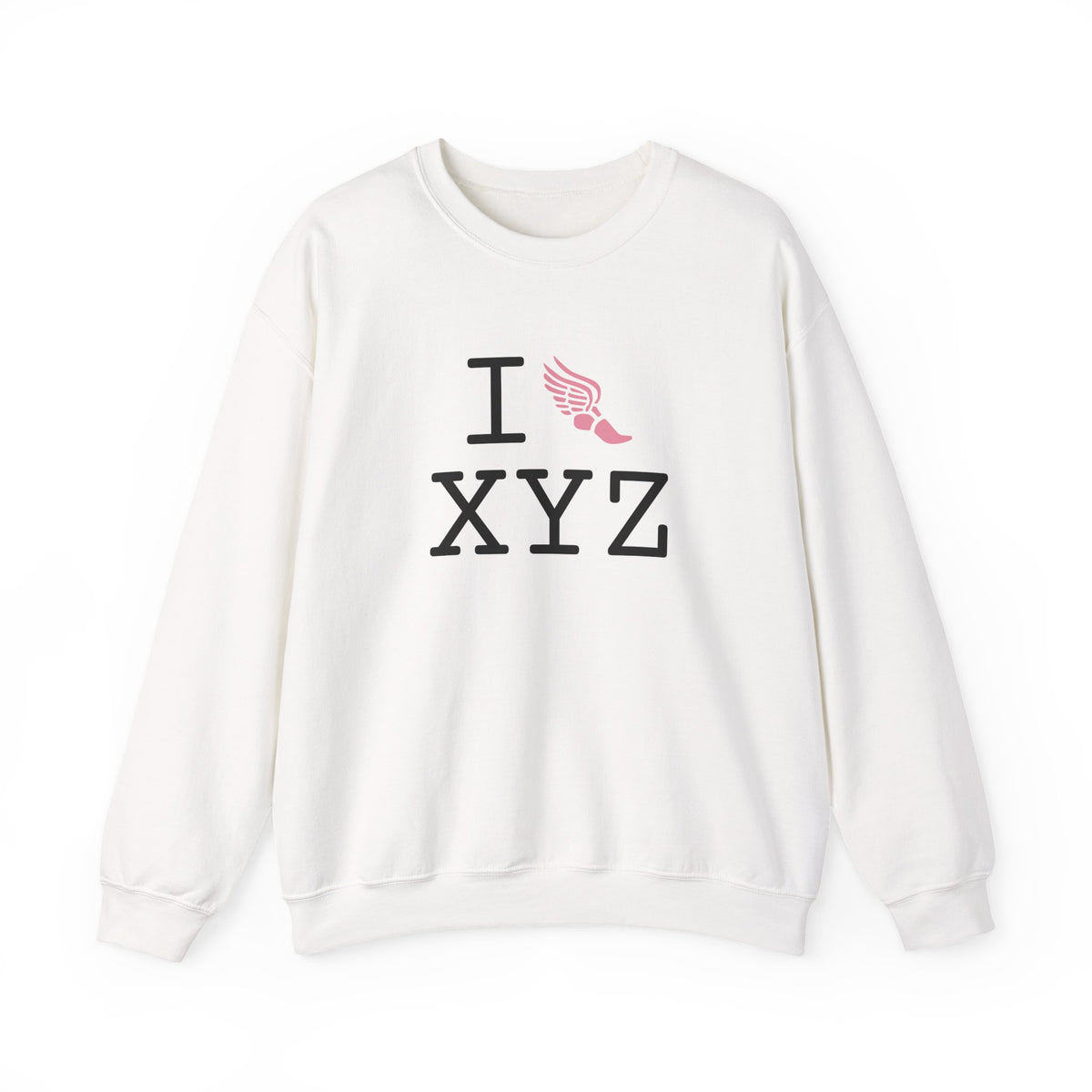 I Run sweatshirt, pink logo