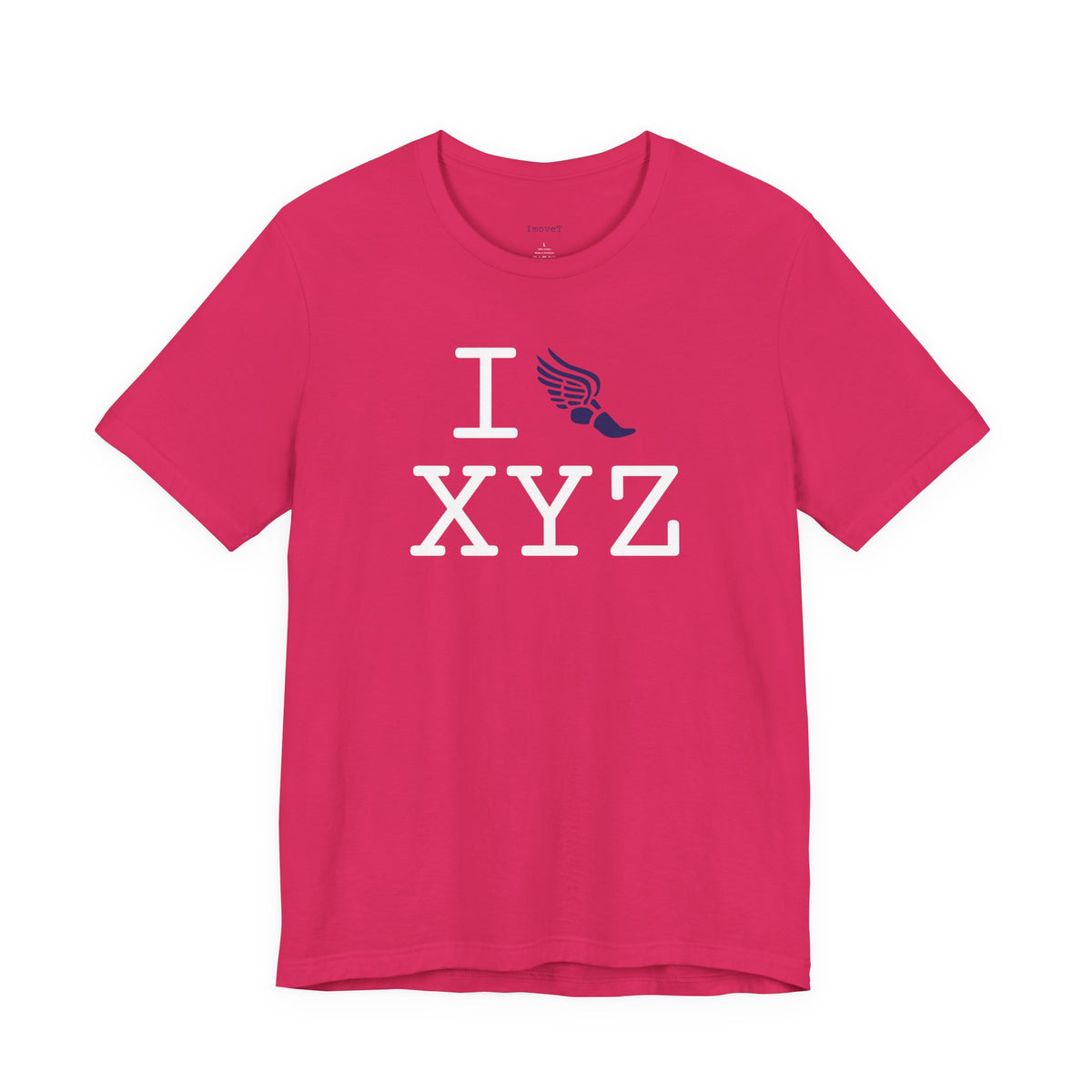 I Run unisex T, navy logo