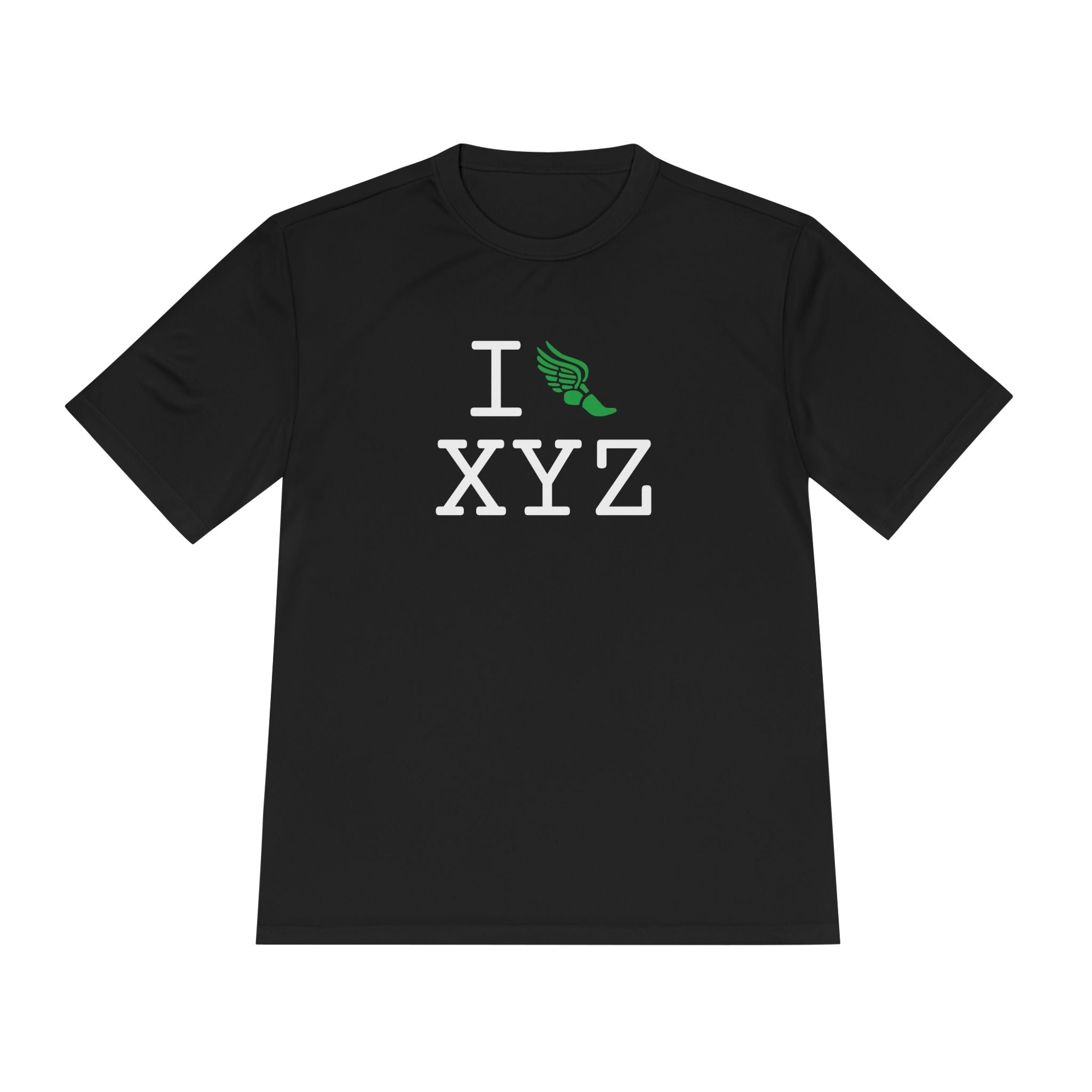 I Run athletic T, green logo