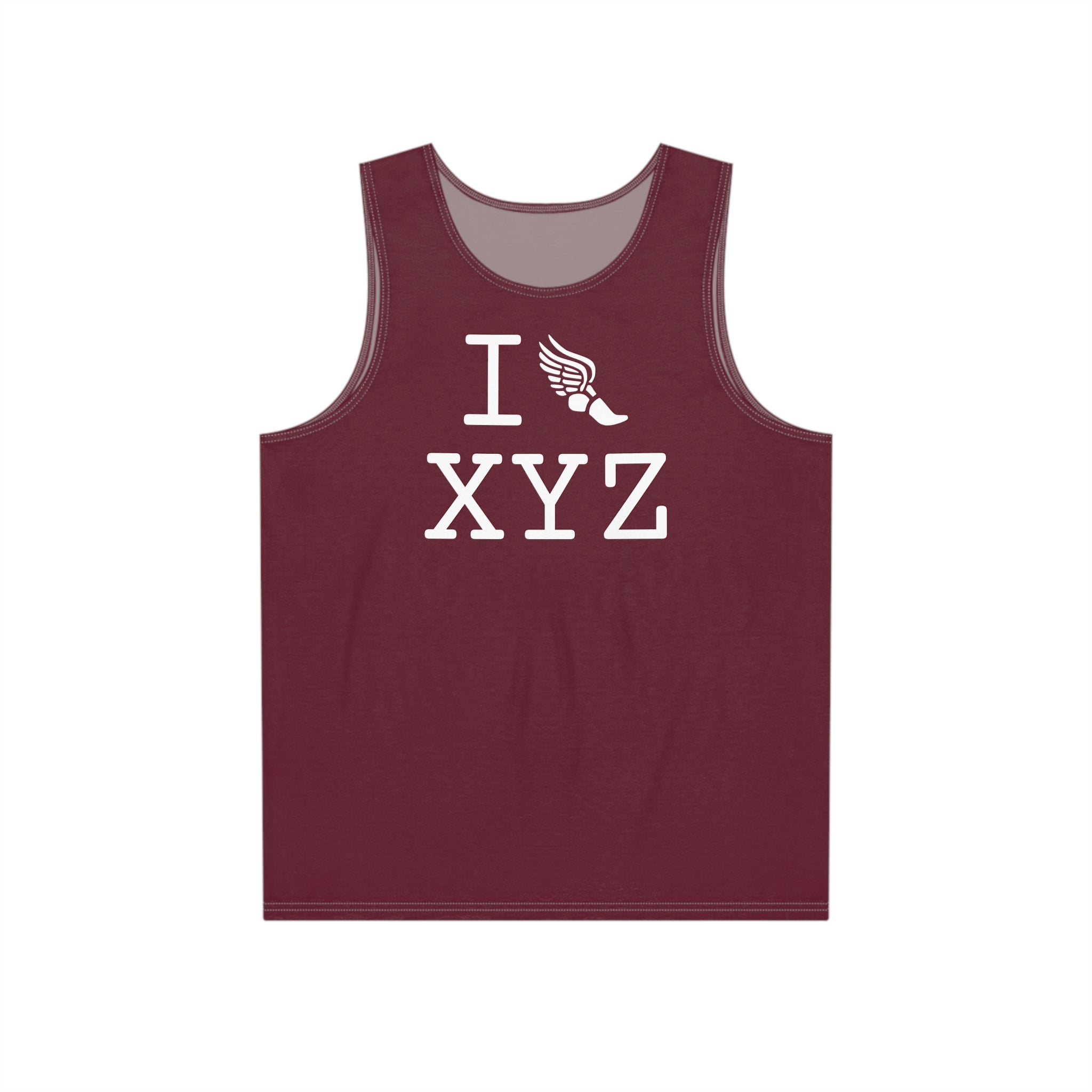 I Run men's singlet, maroon