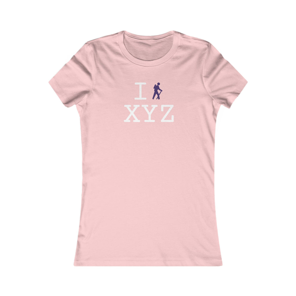 I Hike women's T, purple hiker