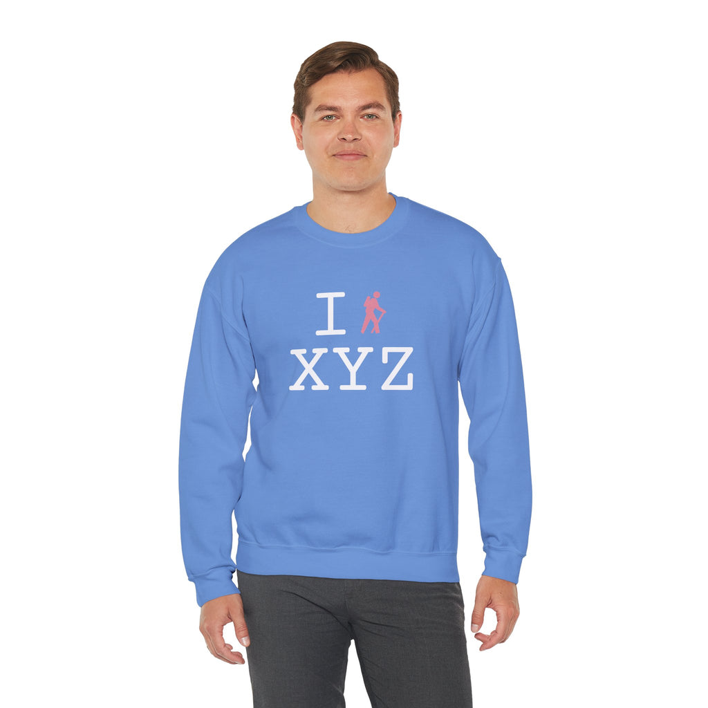 I Hike sweatshirt, pink hiker
