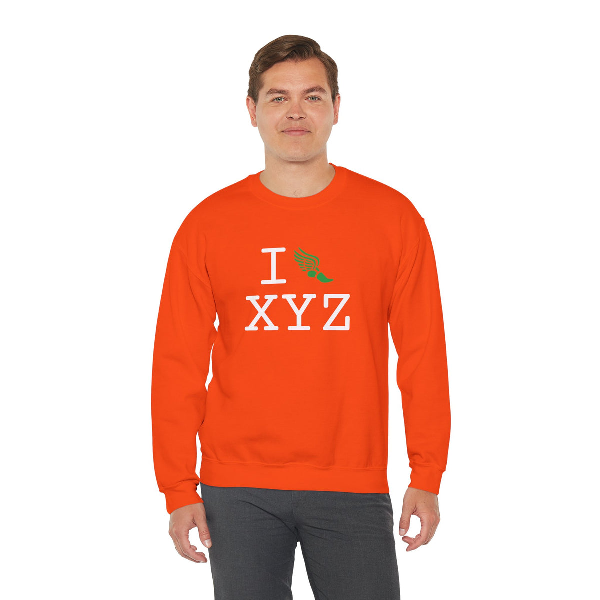I Run sweatshirt, green logo