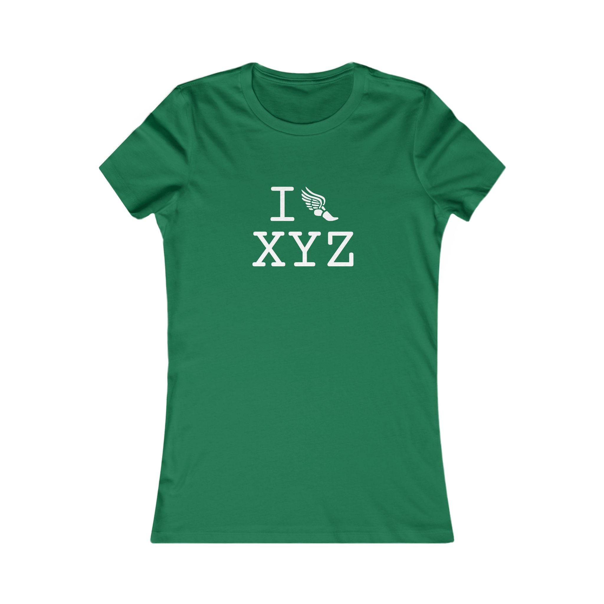 I Run ___ women's T, white logo