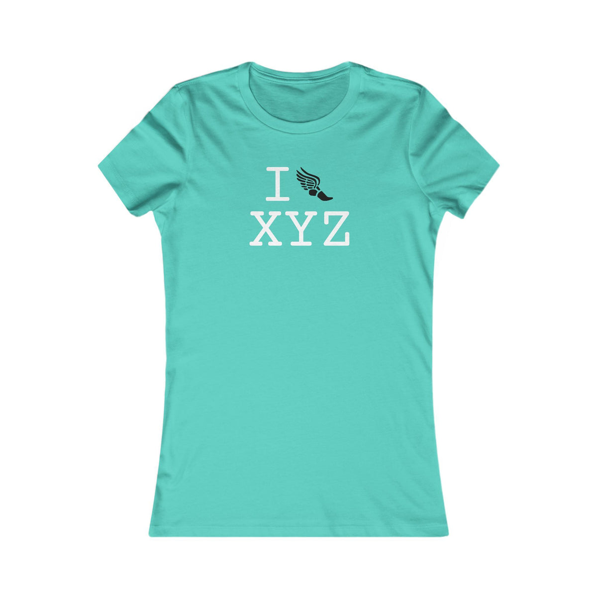 I Run women's T, black logo