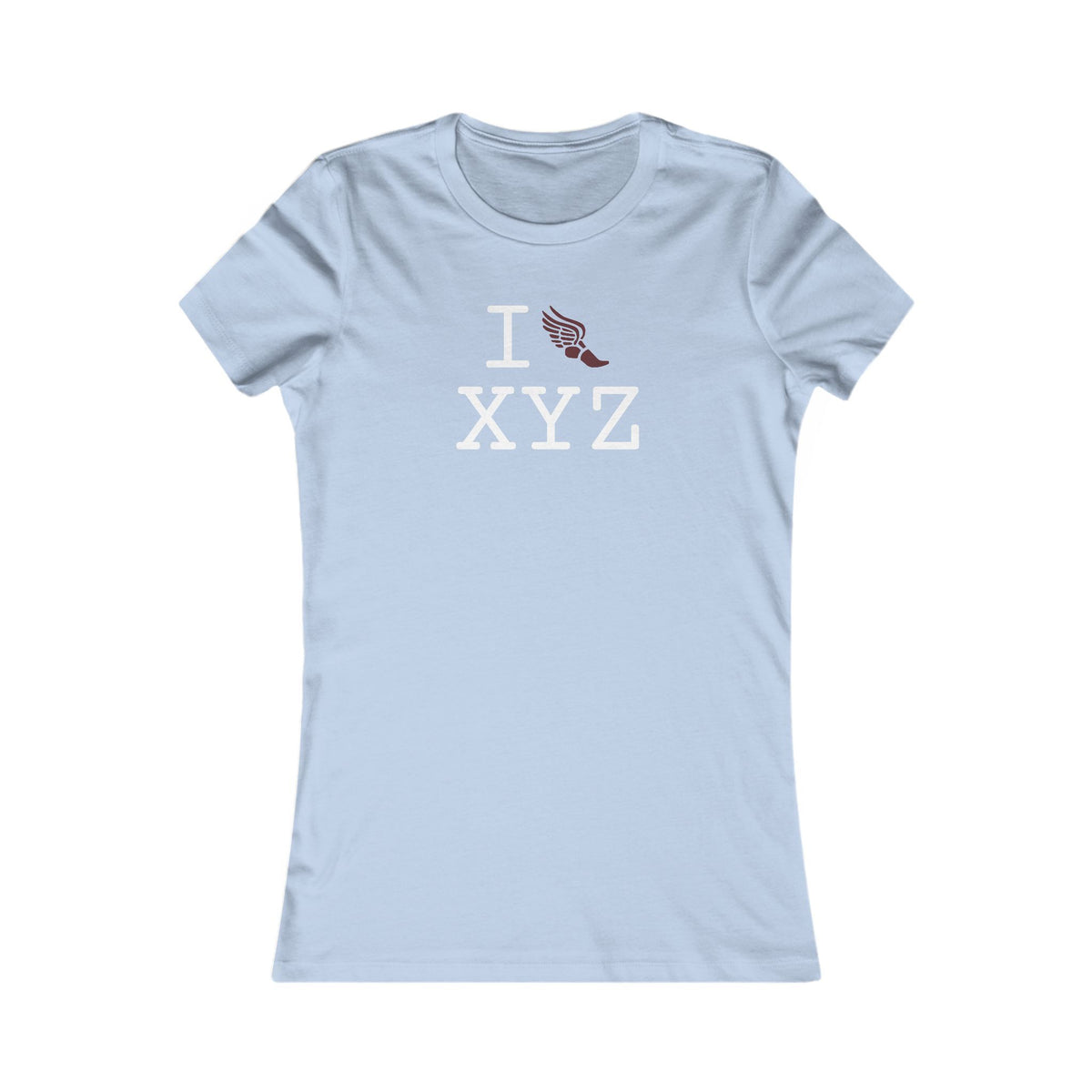 I Run women's T, maroon logo