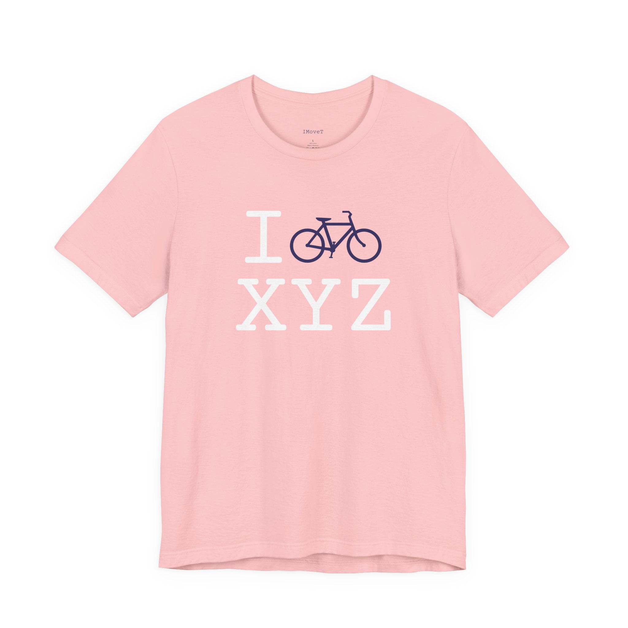 I Bike ___ unisex T, navy bike