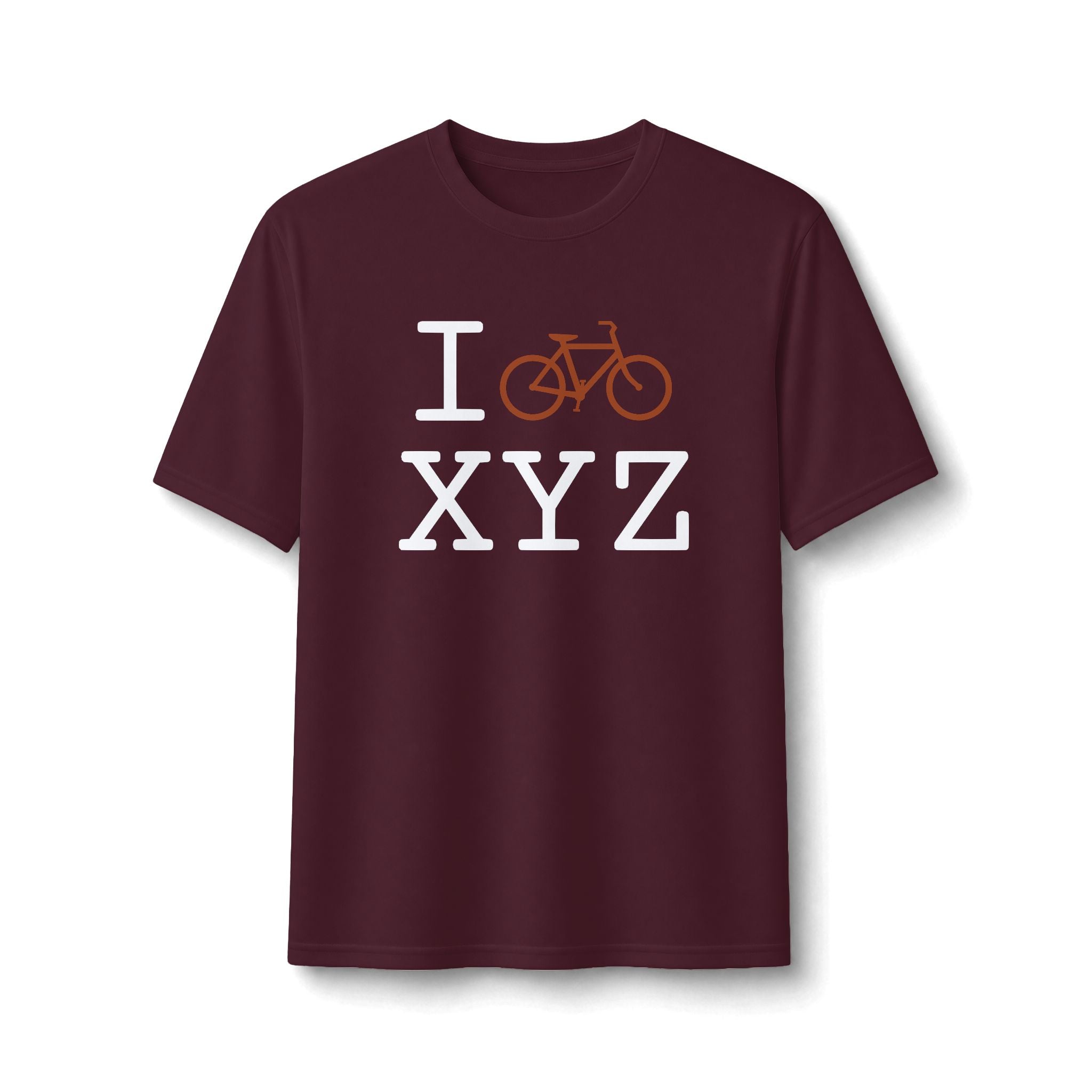 "I Bike ___" athletic T, autumn bike