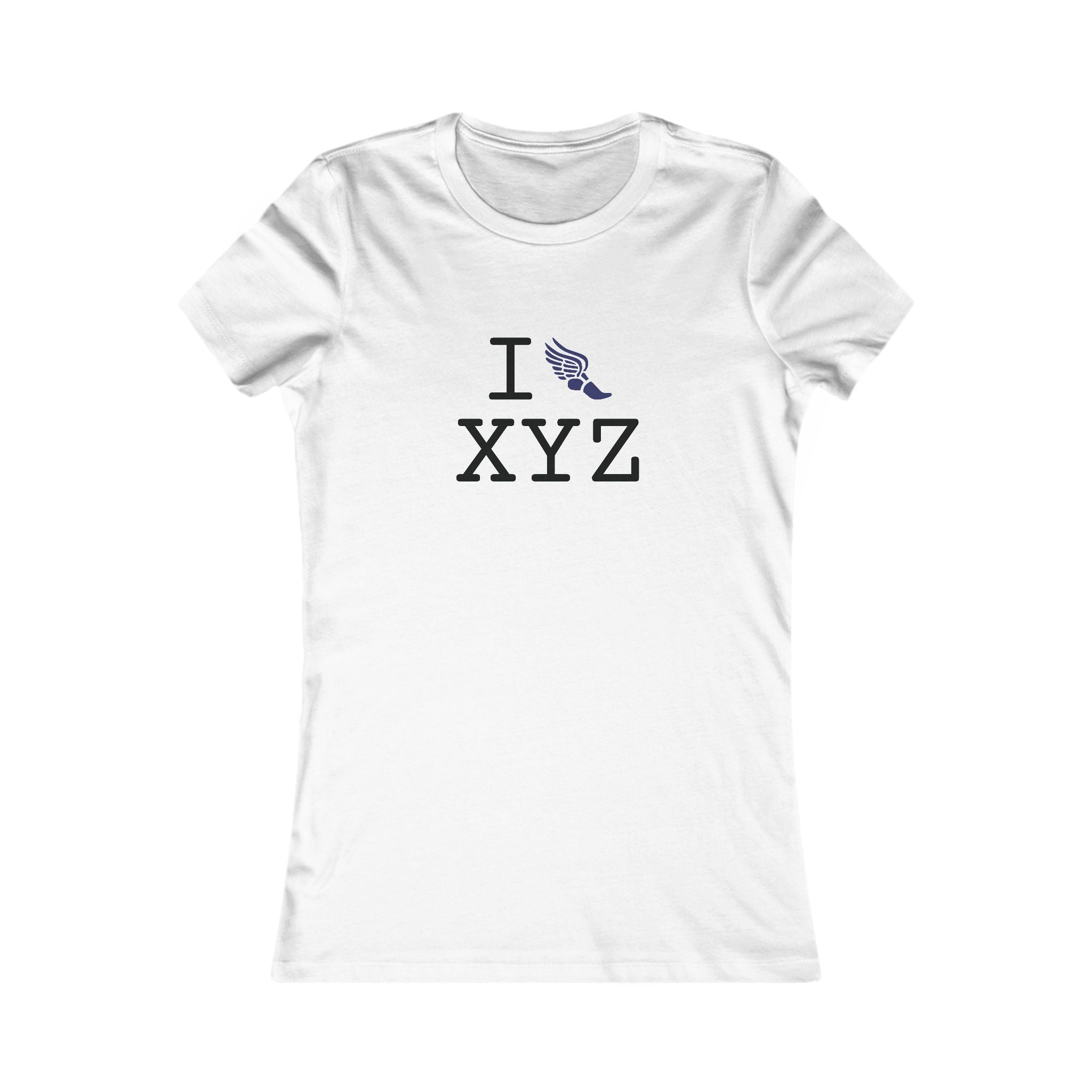 I Run ___ women's T, blue logo