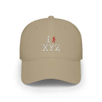 I Hike baseball cap, red hiker