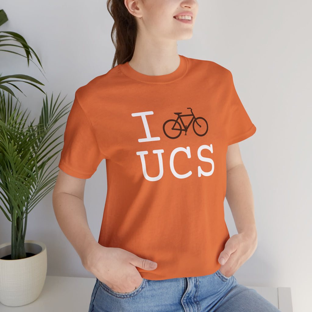 I Bike ___ unisex T, brown bike