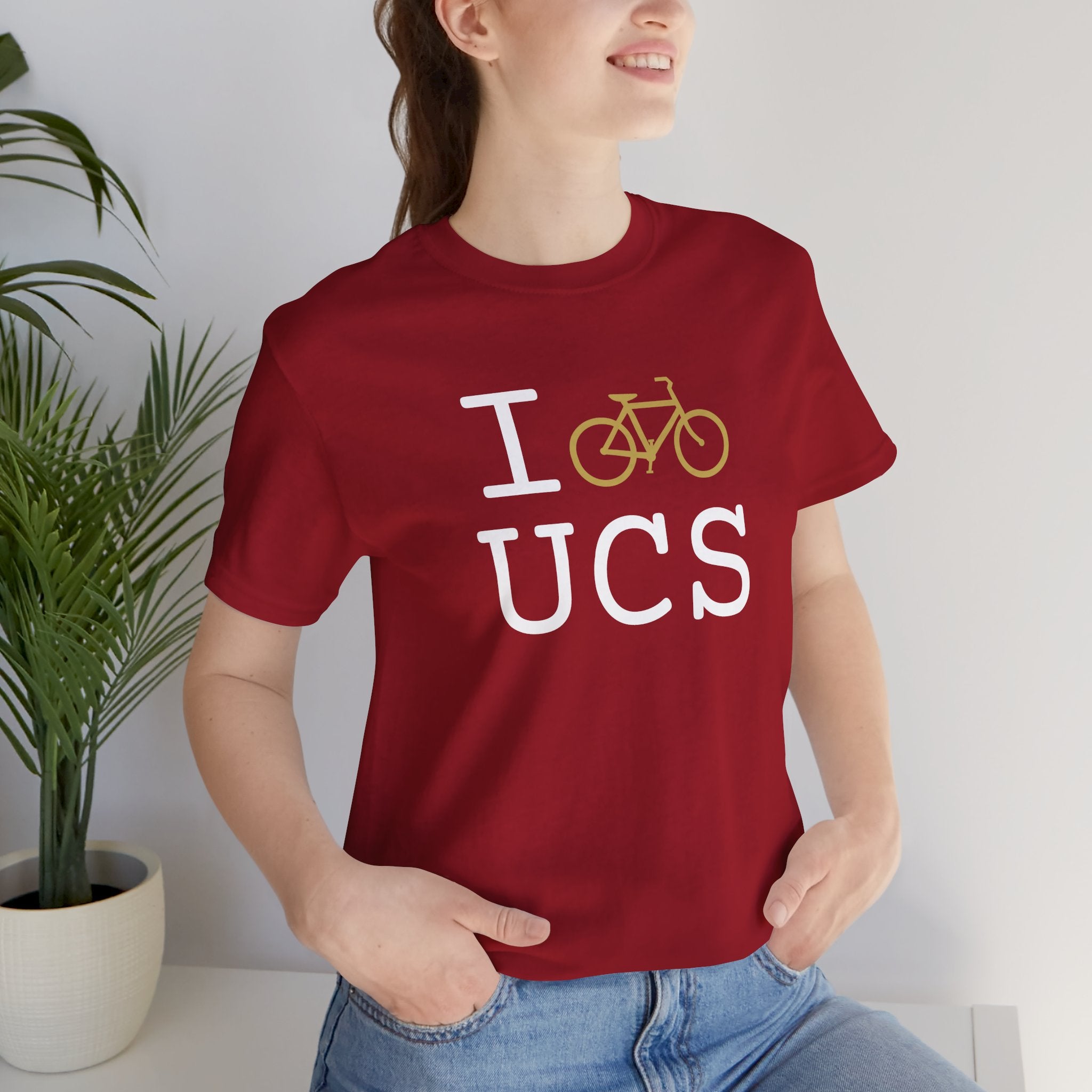I Bike ___ unisex T, gold bike
