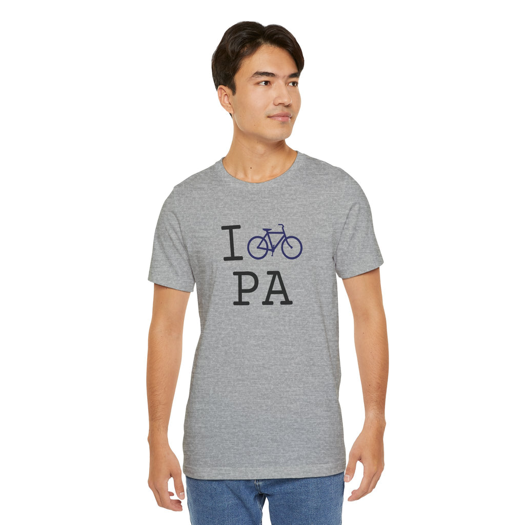 I Bike ___ unisex T, navy bike
