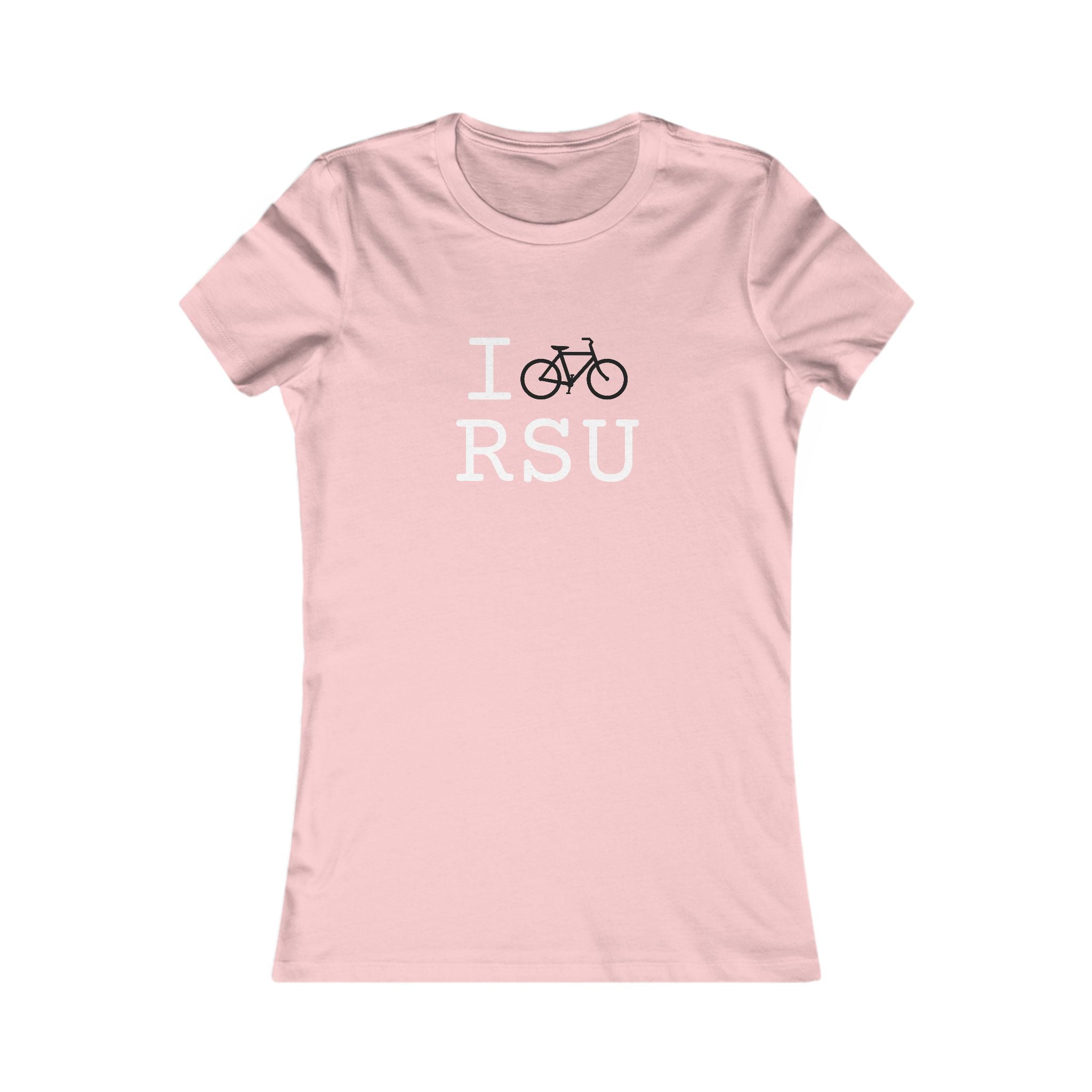 "I Bike ___" women's T, black bike