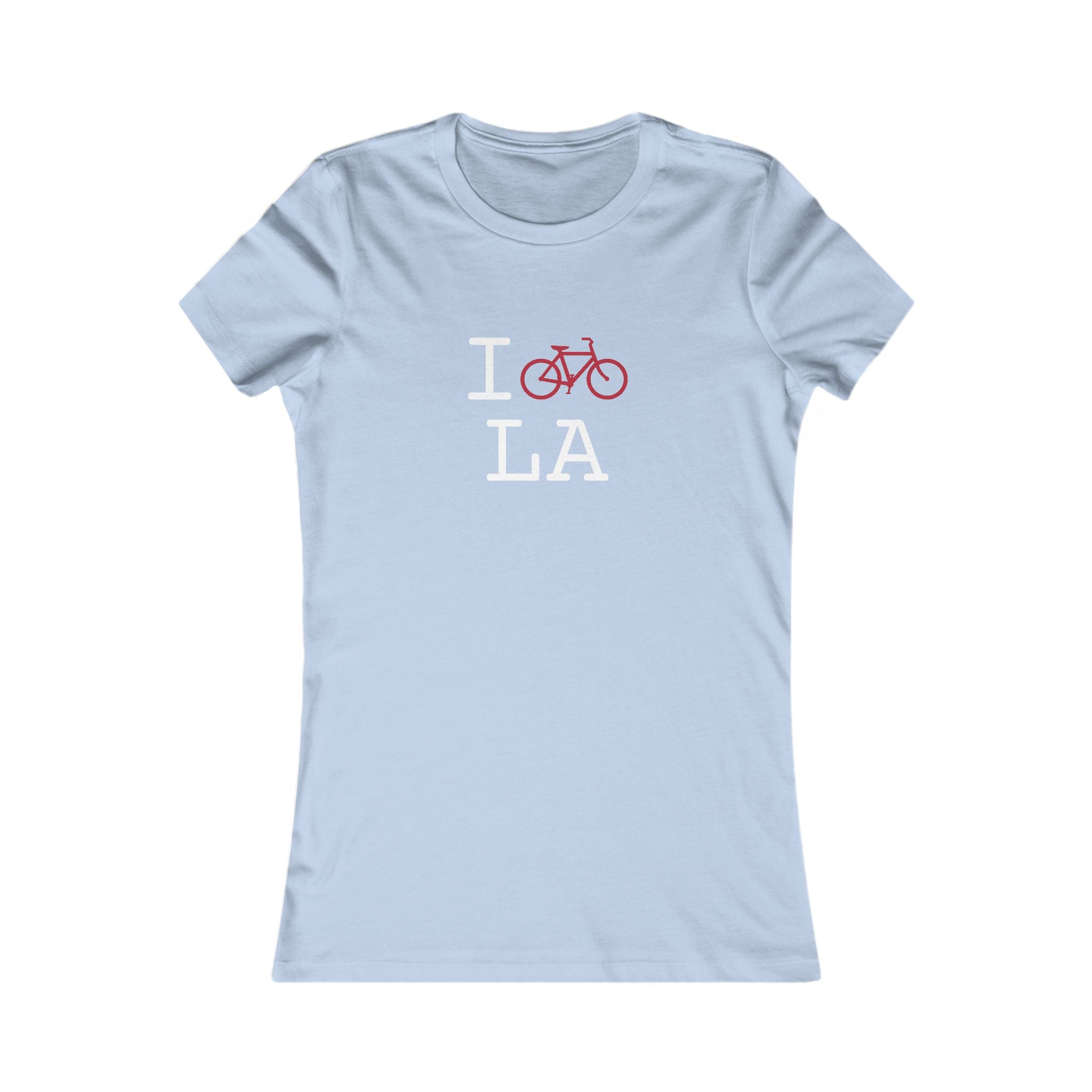 "I Bike ___" women's T, crimson bike