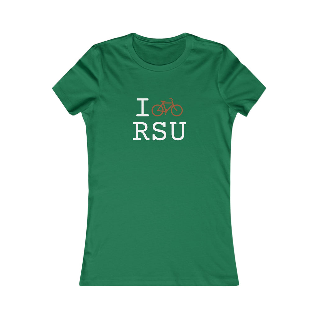"I Bike ___" women's T, autumn bike